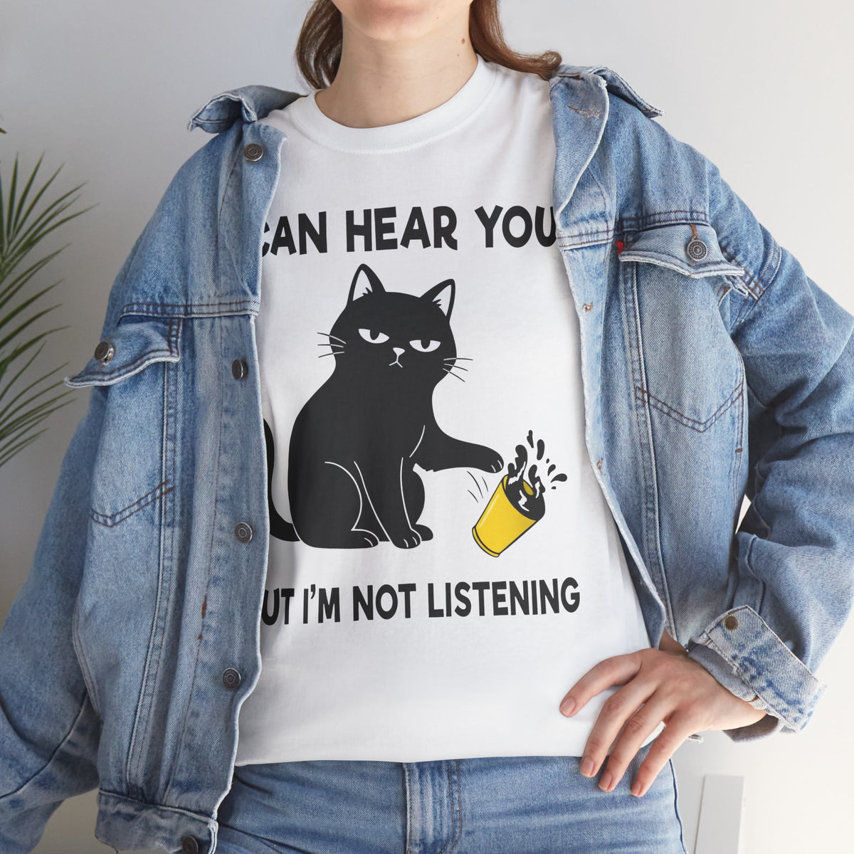 I Can Hear You But I'm Not Listening Funny Cat T-Shirt - Sarcastic Cat Lover Gift