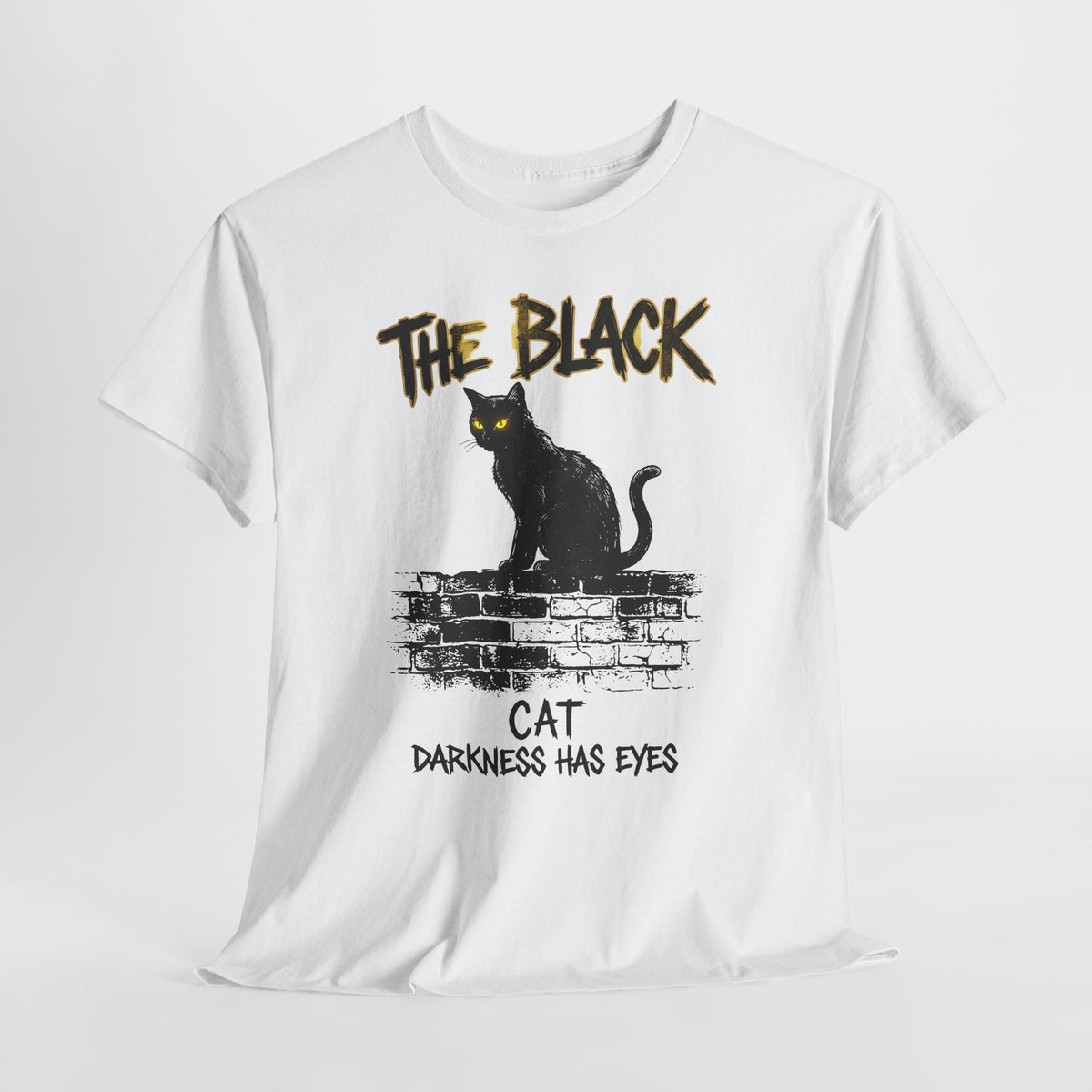 Black Cat T-Shirt — "The Black Cat: Darkness Has Eyes" Halloween Graphic Tee