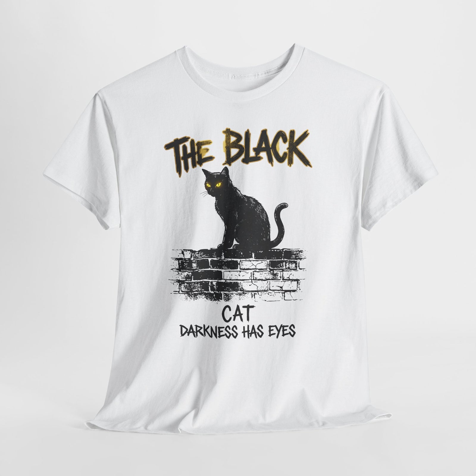 Black Cat T-Shirt — "The Black Cat: Darkness Has Eyes" Halloween Graphic Tee