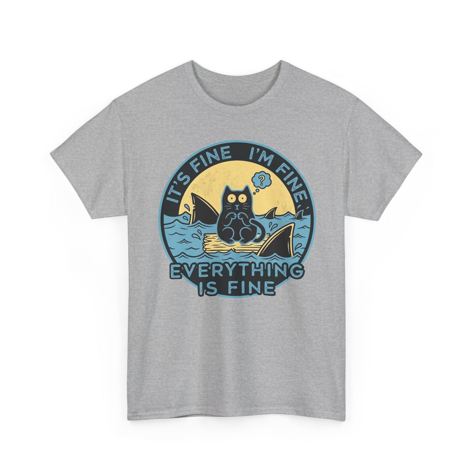 Everything Is Fine Cat Tee — Funny Retro Cat T-Shirt (It’s Fine I’m Fine)