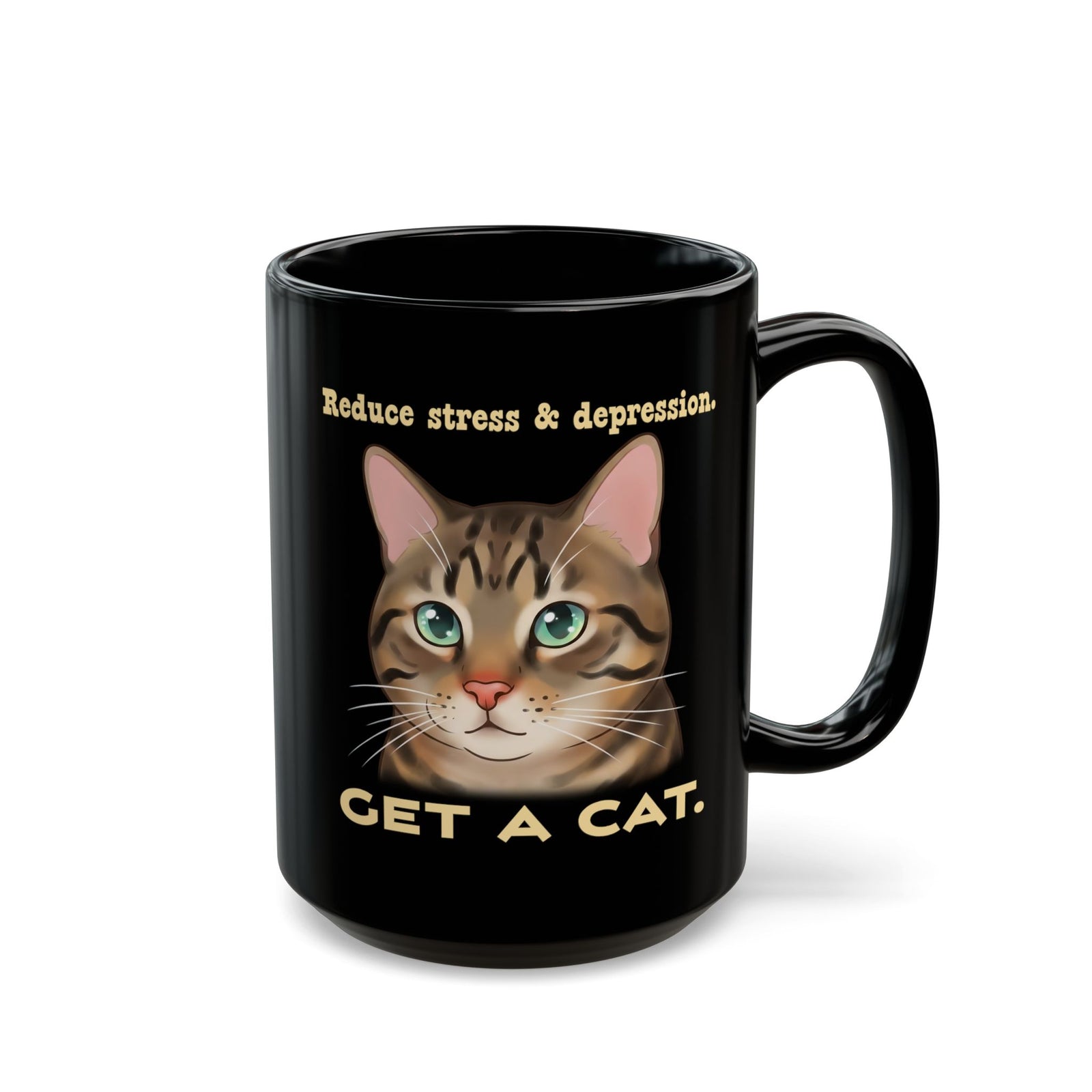 Get a Cat Black Mug — Cute Cat Lover Mug