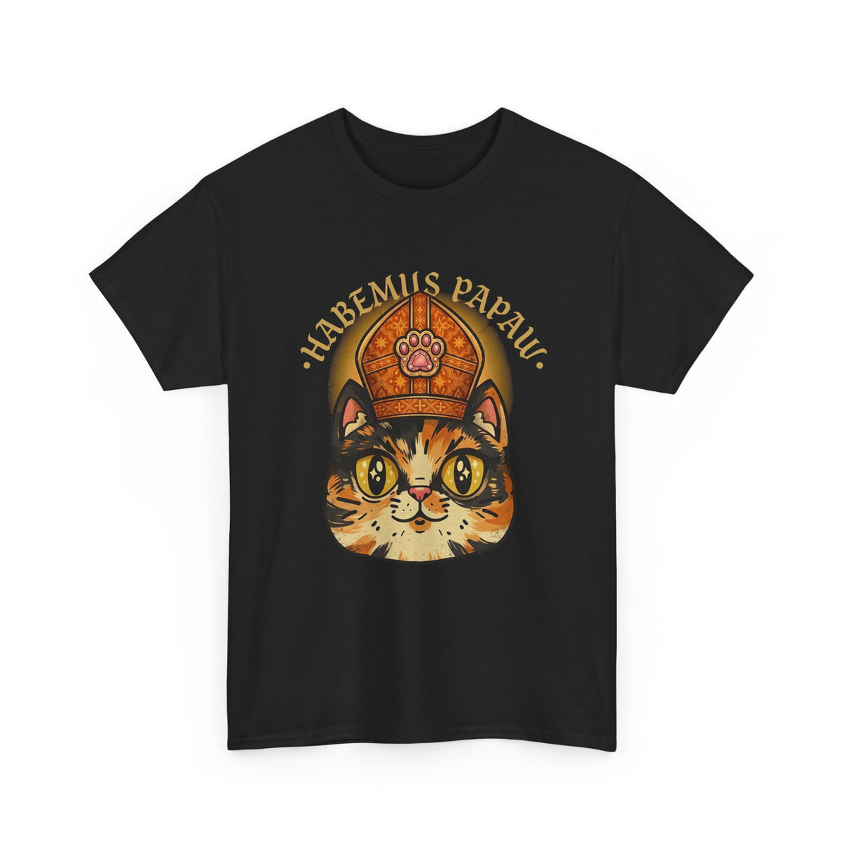 Funny 'Habemus Papaw' Catholic Kitten T-Shirt — Pope Cat Graphic Tee