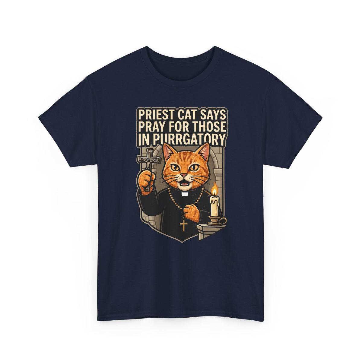Priest Cat 'Pray For Those In Purratory' T-Shirt