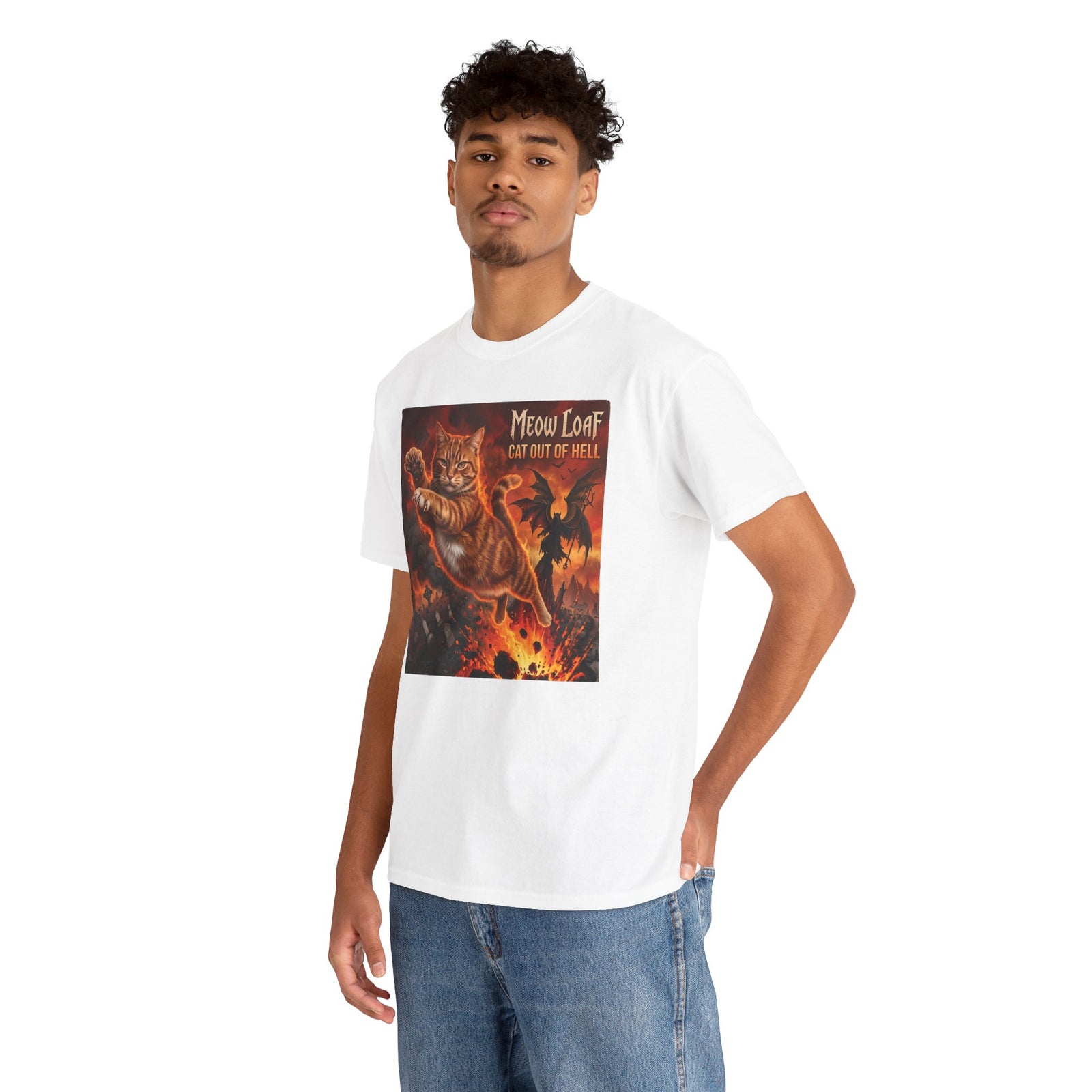 Meow Loaf Cat Out of Hell T-Shirt — Funny Gothic Cat Tee