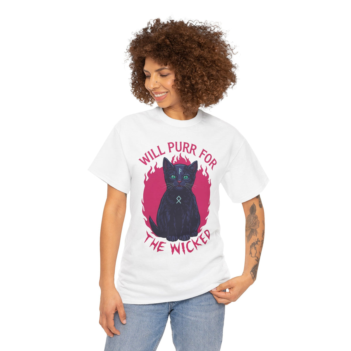 Will Purr For the Wicked Black Cat T-Shirt