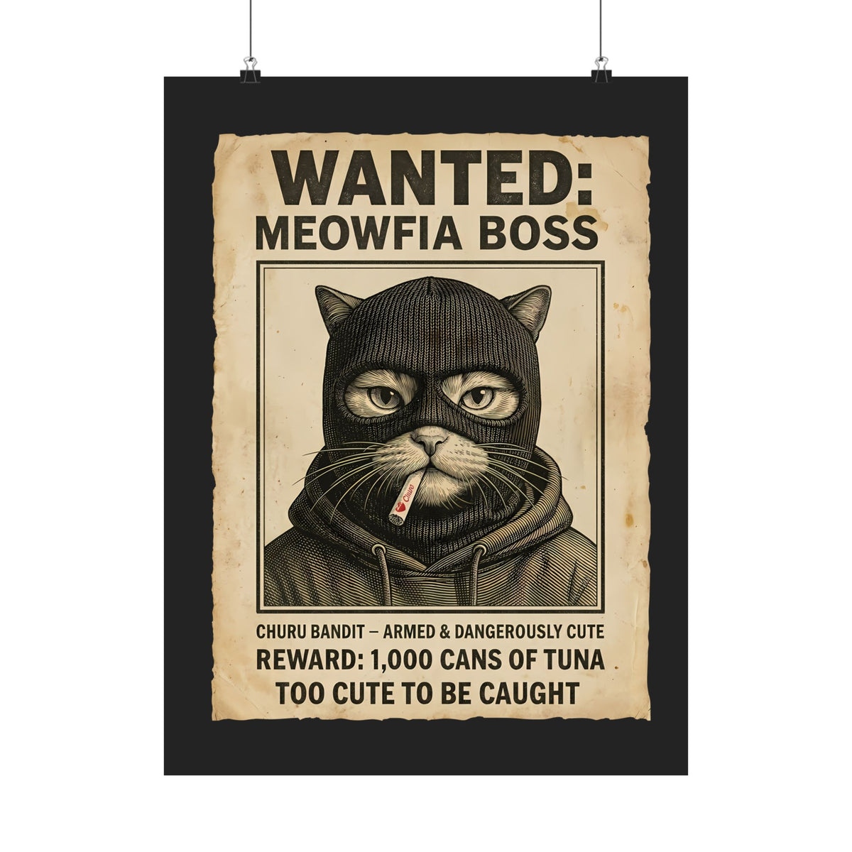 "Meowfia Boss" Wanted Poster Funny Cat Poster