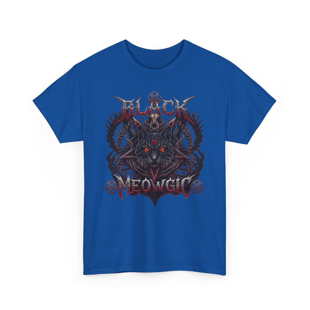Black Meowgic Cat T-Shirt — Death Metal Occult Black Cat Tee