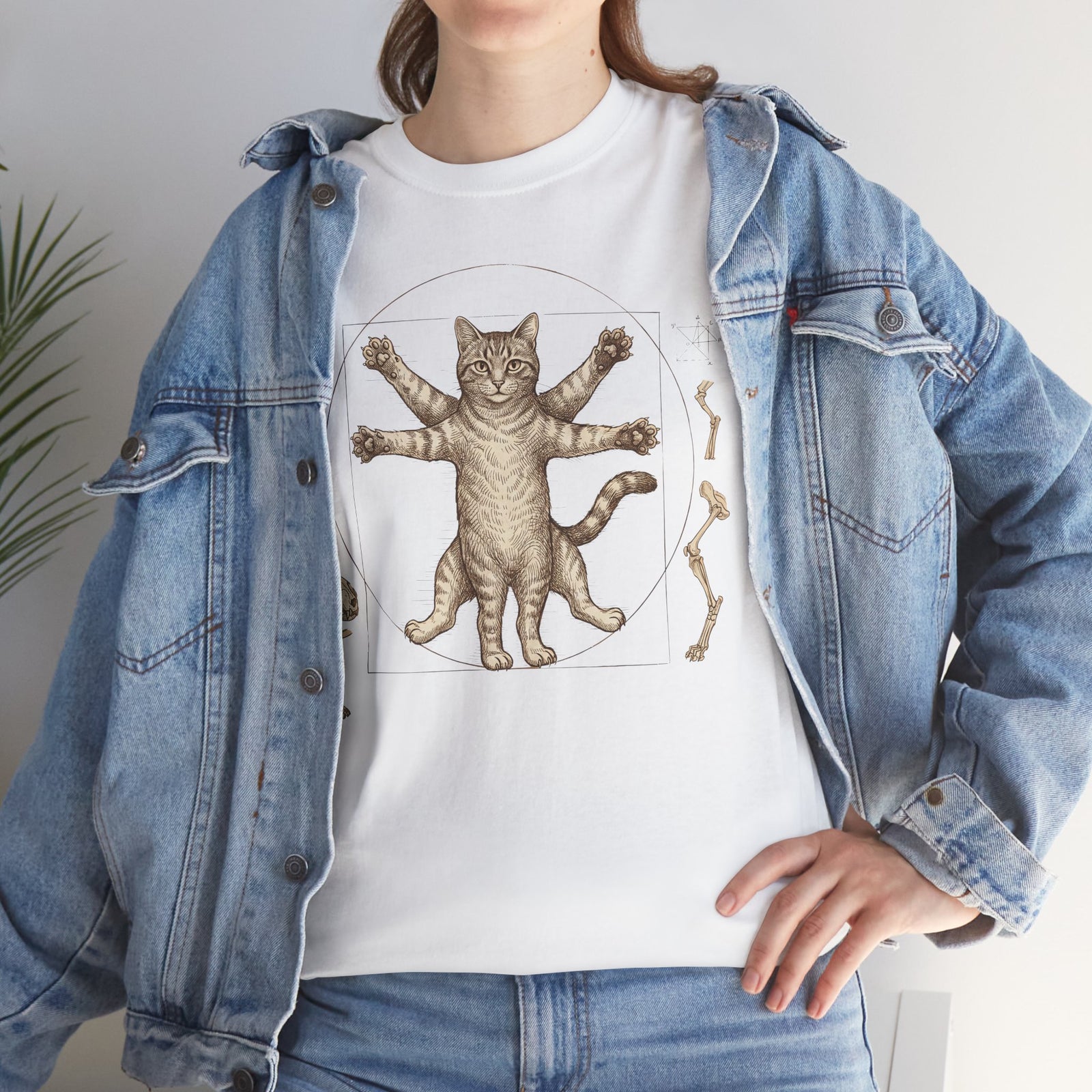 Vitruvian Cat T-Shirt — Anatomical Cat Art Tee