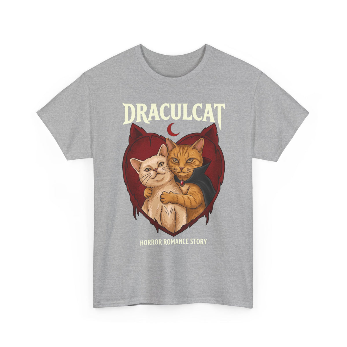 Draculcat Tee – Horror Romance Cat Graphic T-Shirt