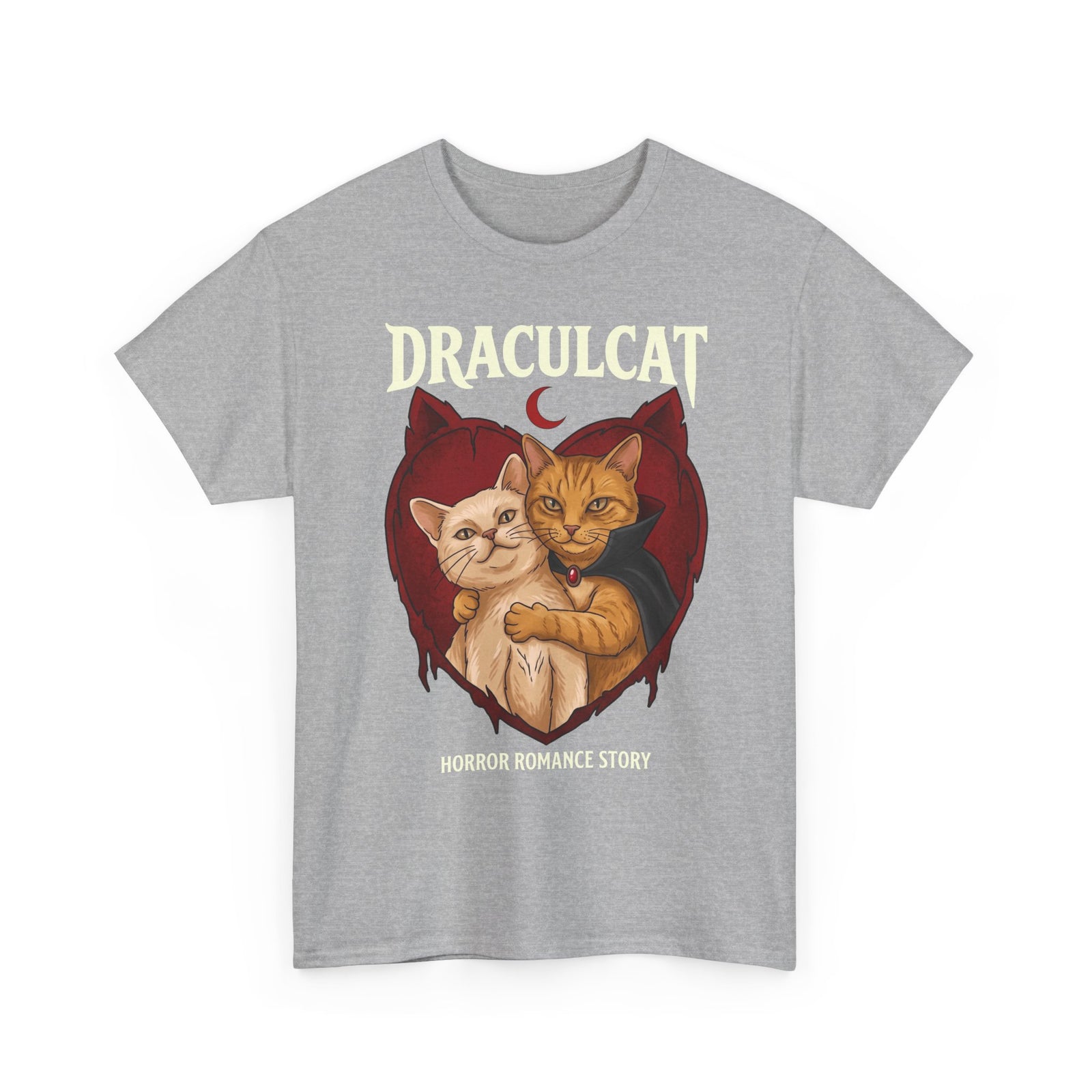 Draculcat Tee – Horror Romance Cat Graphic T-Shirt