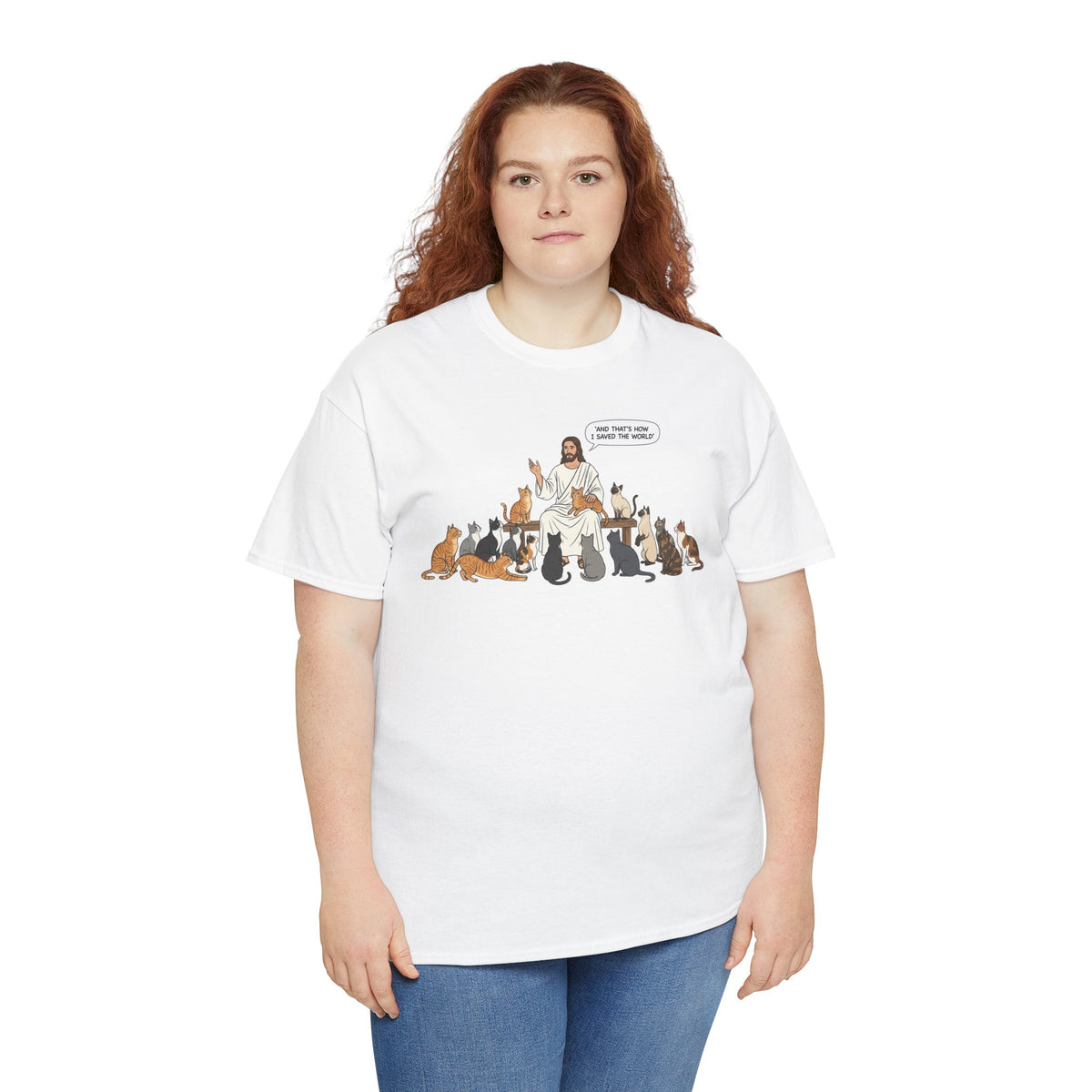 Cats & Jesus T-Shirt — Faith + Feline Graphic Tee