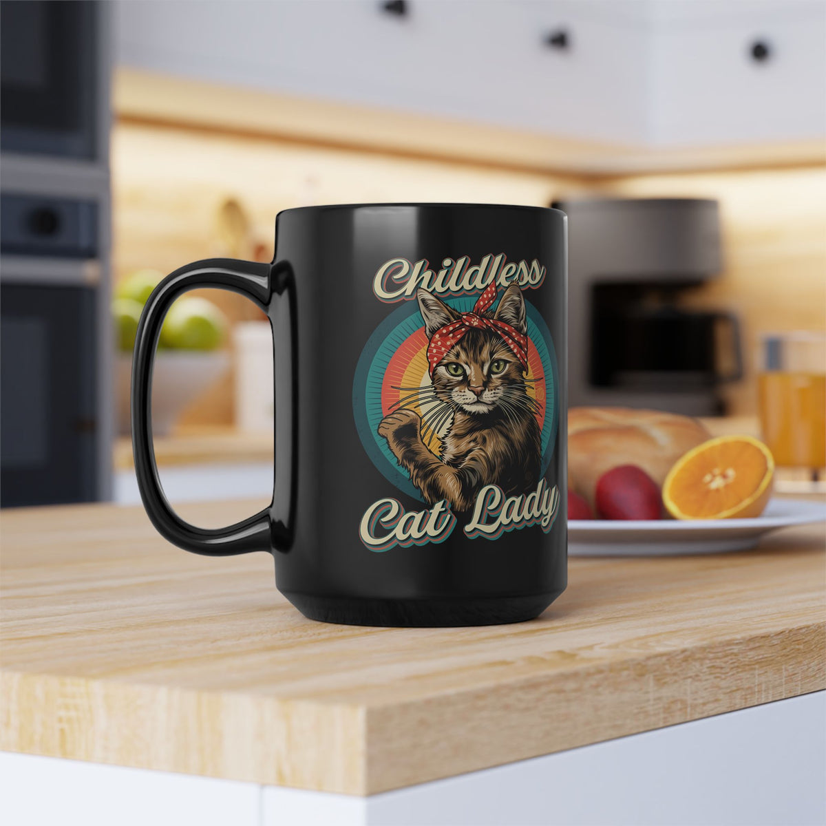 Childless Cat Lady Black Mug — Funny Cat Lover Mug