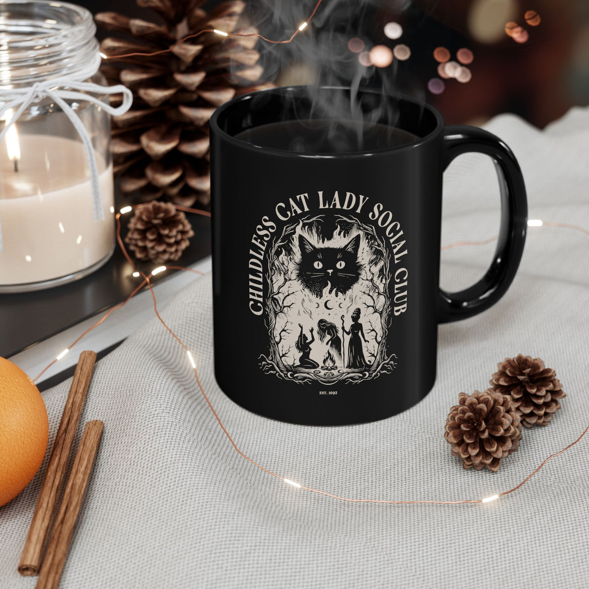 Childless Cat Lady Social Club Black Mug
