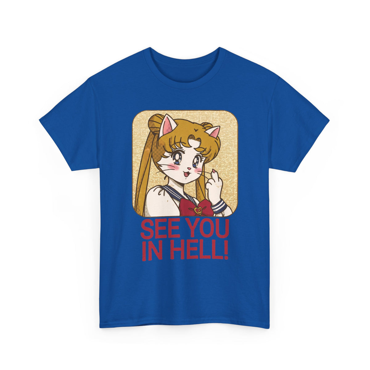 See You In Hell Anime Cat T-Shirt — Cute Magical Girl Parody Graphic