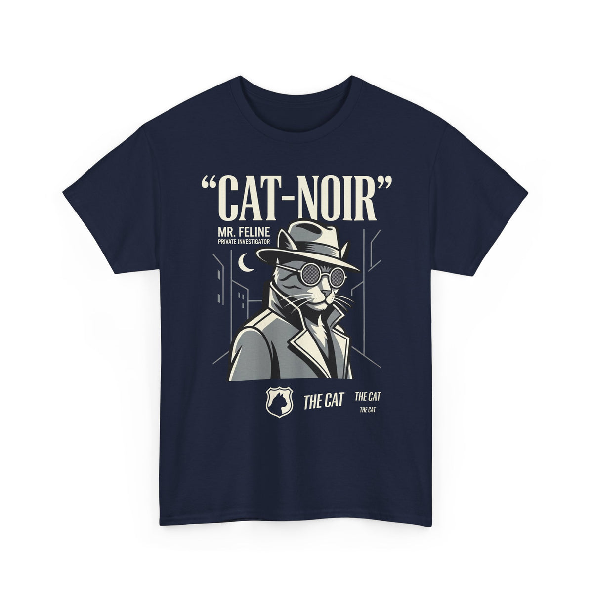 Detective Cat T-Shirt — Vintage Noir Graphic Tee