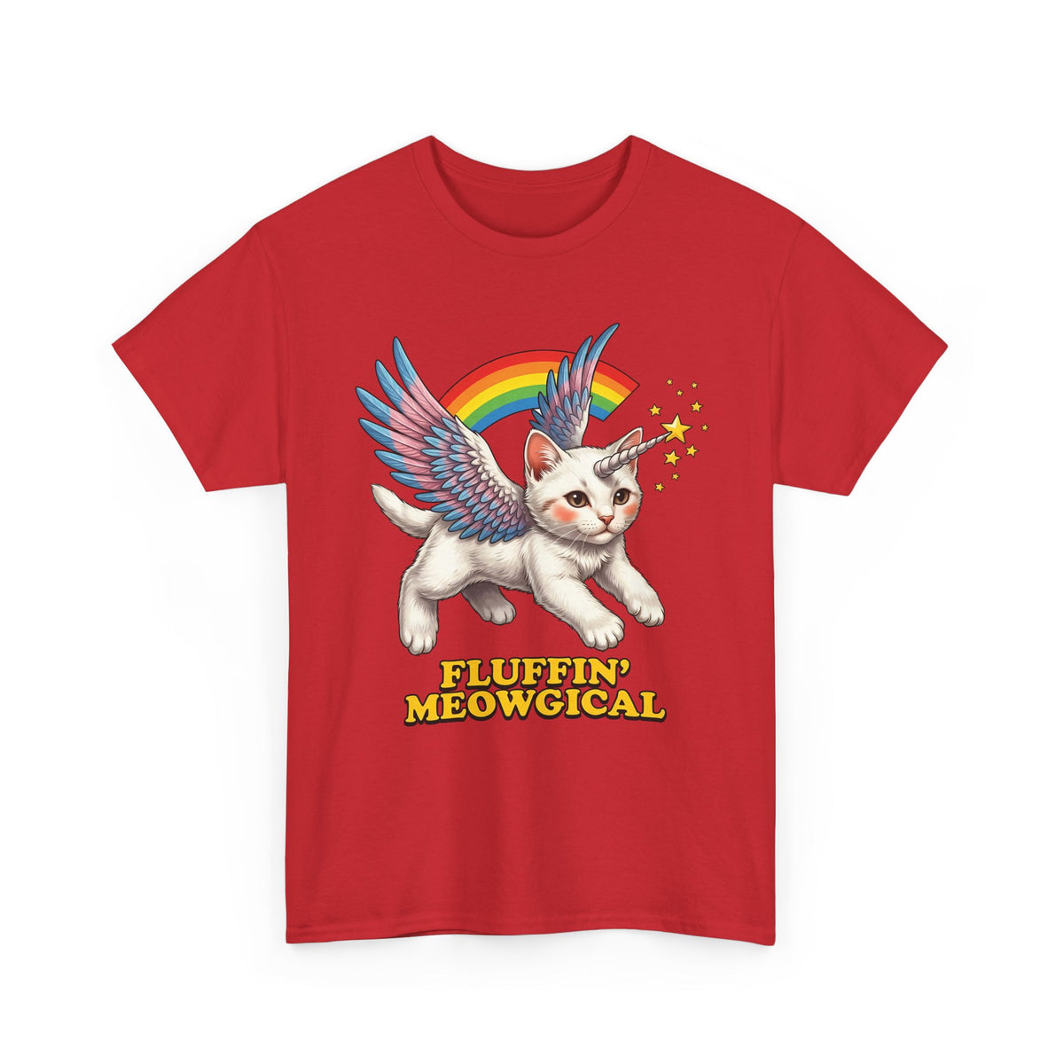 Fluffin' Meowgical Cat T-Shirt — Cute Unicorn Kitten Graphic