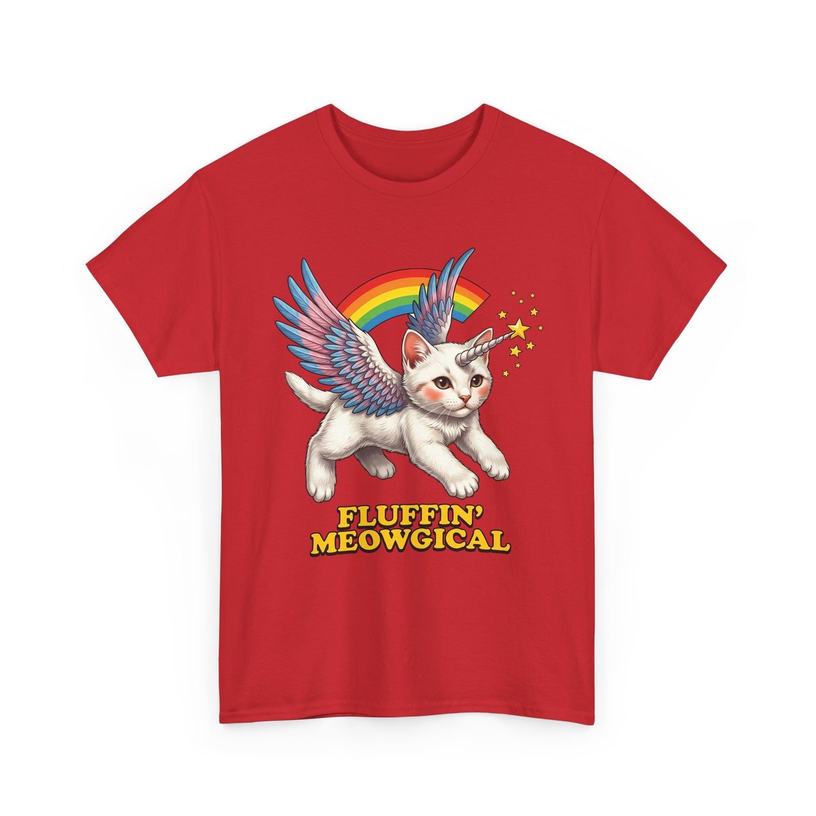 Fluffin' Meowgical Cat T-Shirt — Cute Unicorn Kitten Graphic