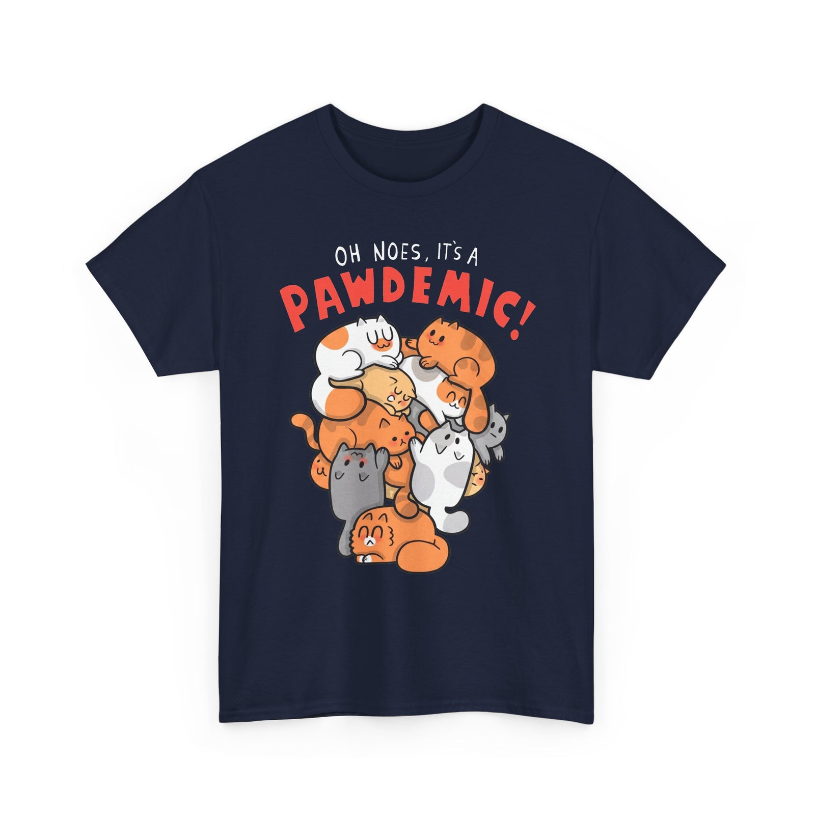 Pawdemic Cat T-Shirt – Cute Cat Pile Graphic Tee