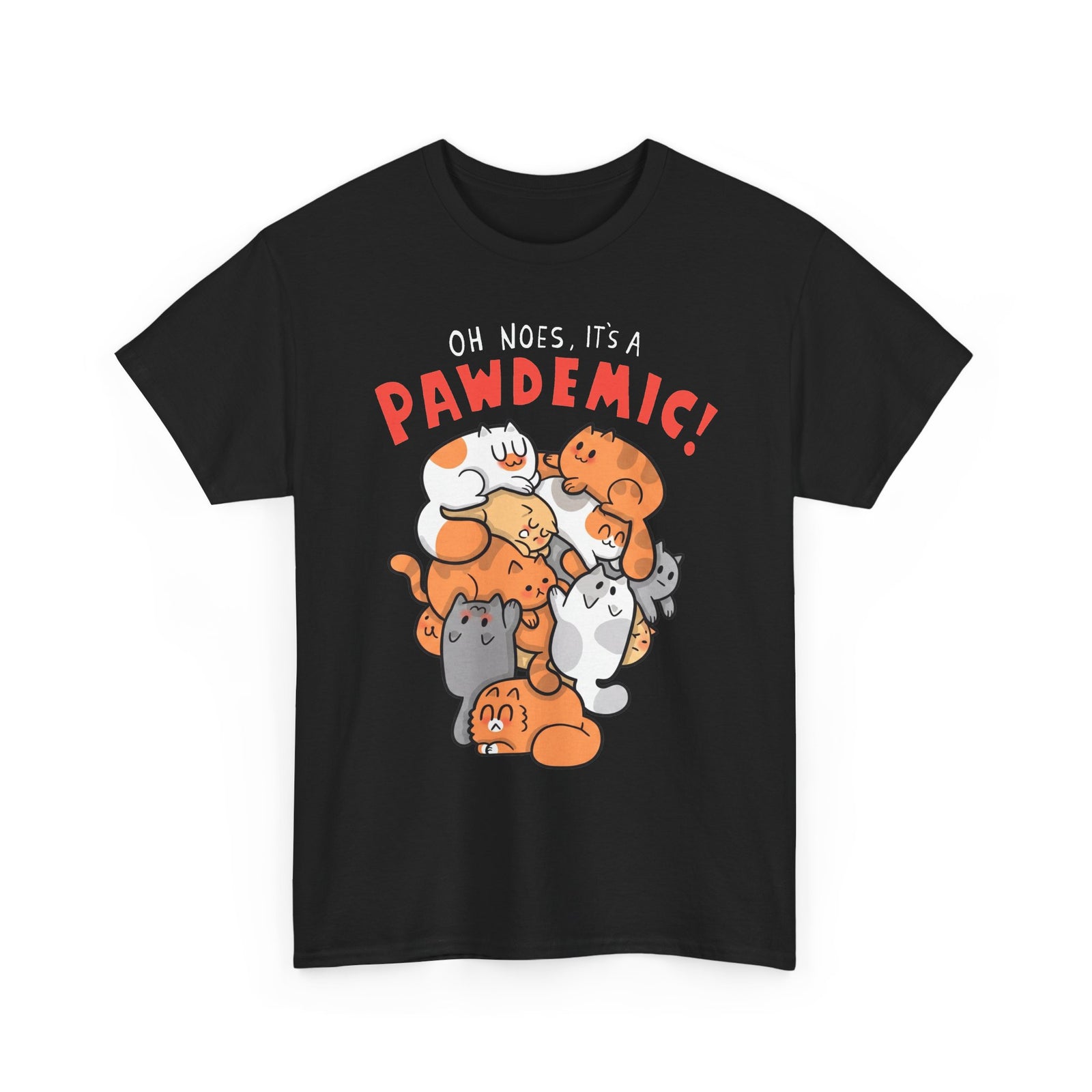 Pawdemic Cat T-Shirt – Cute Cat Pile Graphic Tee