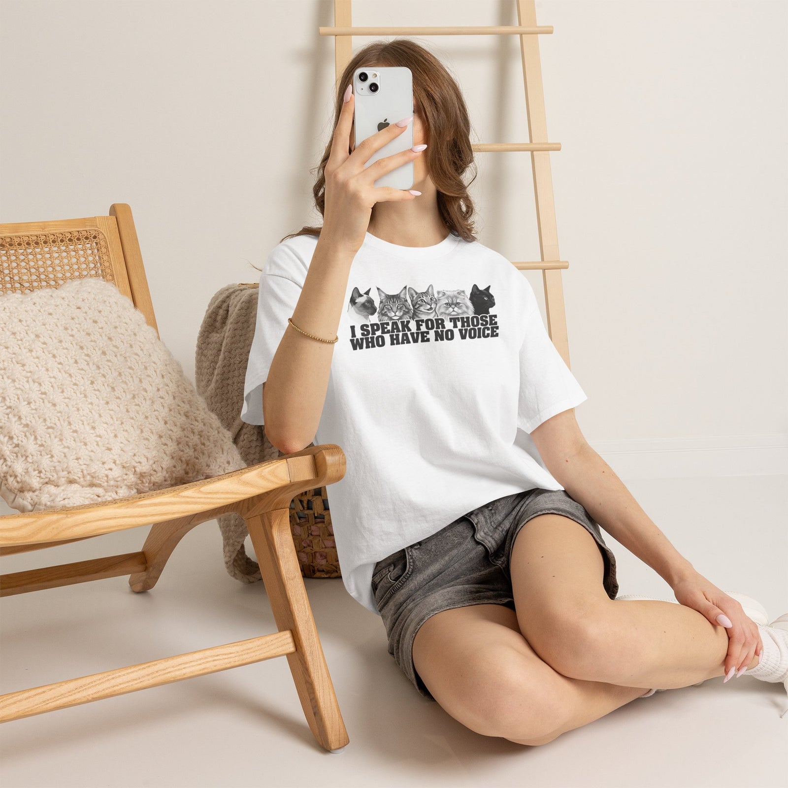 Cat Lover T-Shirt — "I Speak for Those Who Have No Voice" Animal Rescue Tee