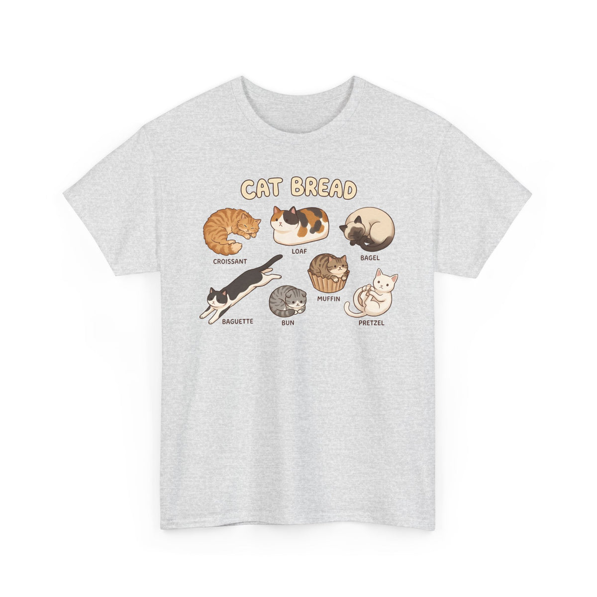 Cats & Breads T-Shirt — Cute Cat and Bread Graphic Tee