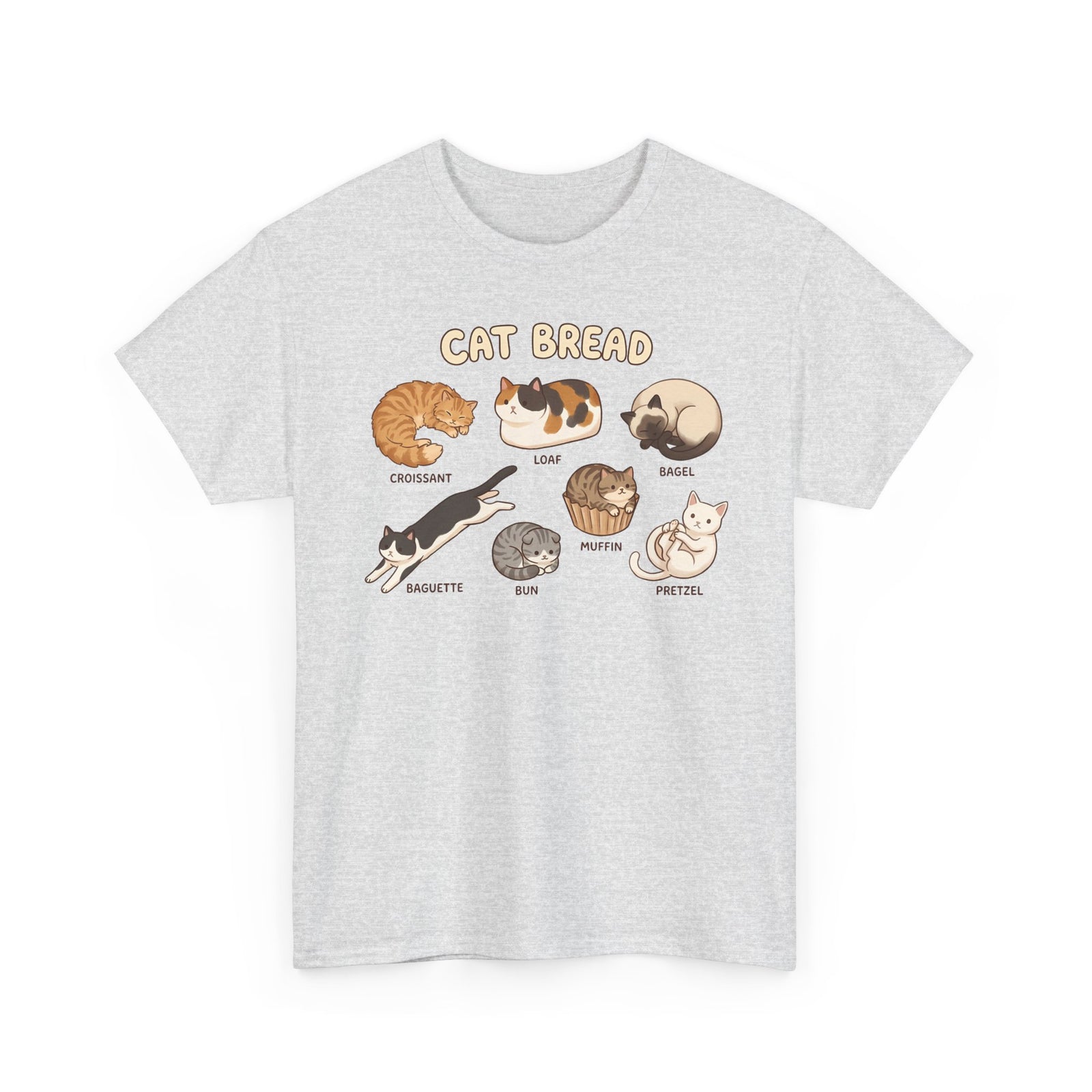 Cats & Breads T-Shirt — Cute Cat and Bread Graphic Tee