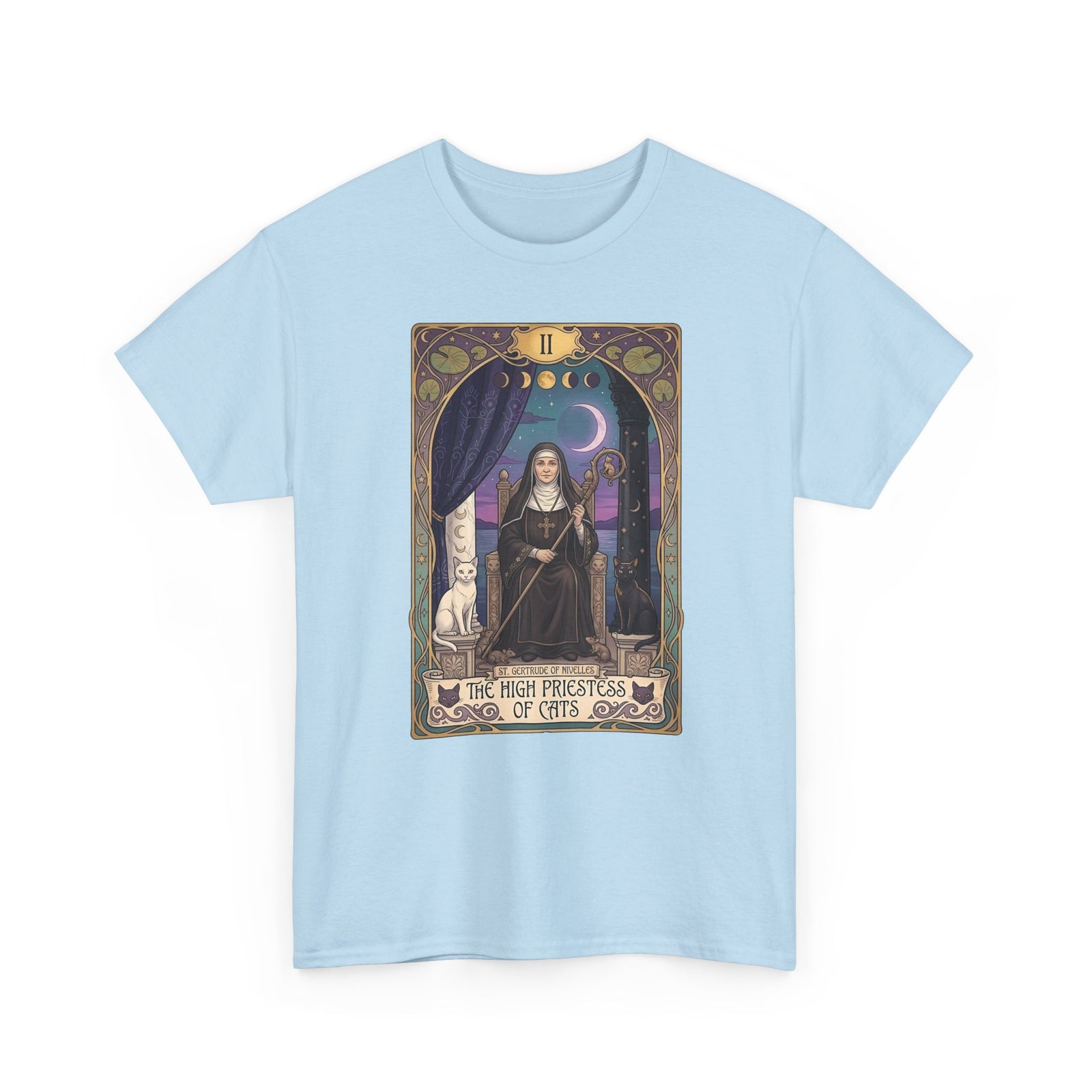 High Priestess of Cats T-Shirt — Mystical Cat Lover Tee