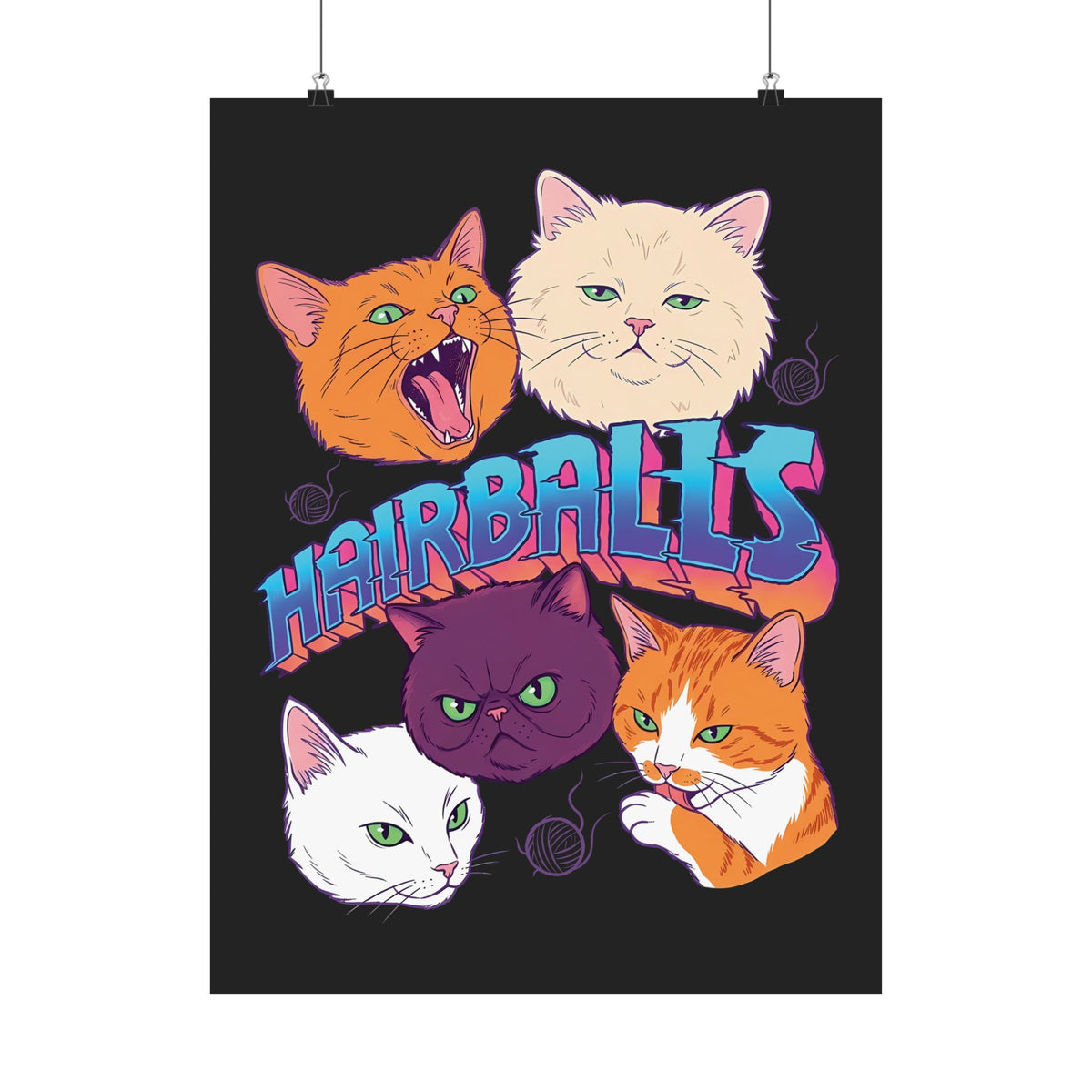 Cats Hairballs Poster — Funny Cat Lover Poster