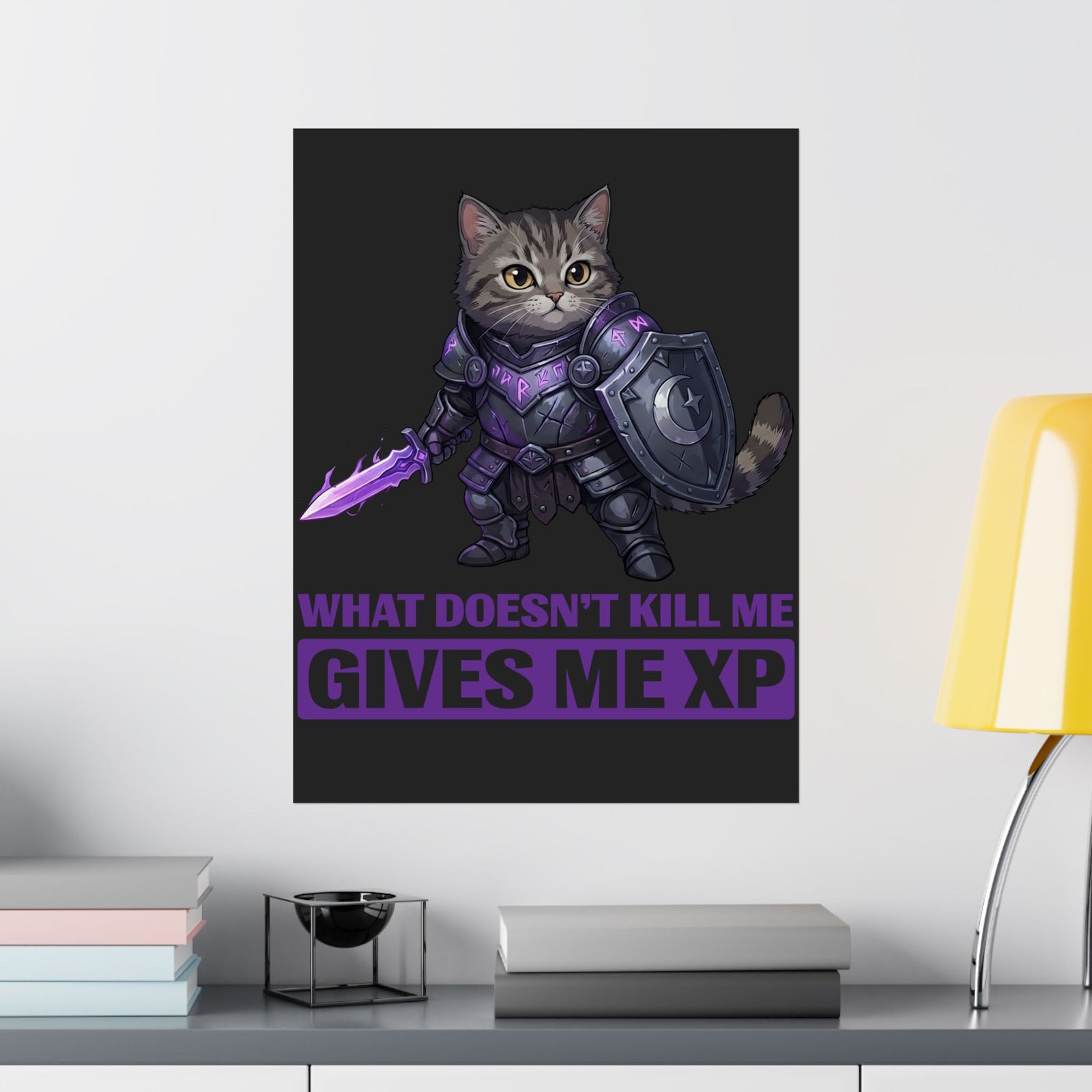 What Doesn't Kill Me Gives Me XP Cat Poster
