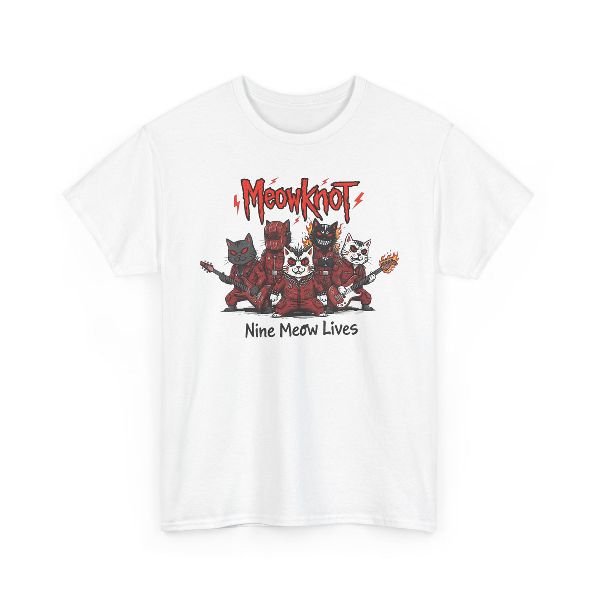Meowknot Cat Band T-Shirt — Cute Musical Cat Graphic Tee