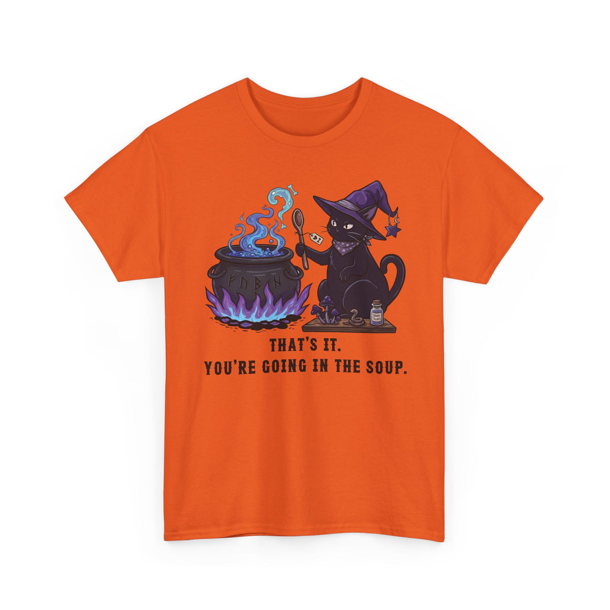 Black Cat “Purrfect Potion” Tee — Witchy Cat Graphic T-Shirt