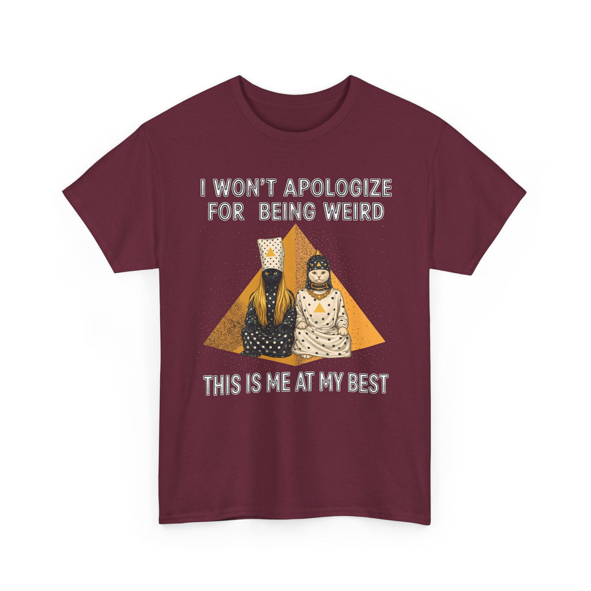 I Won't Apologize For Being Weird T-Shirt — Surreal Retro Cult Cats Graphic