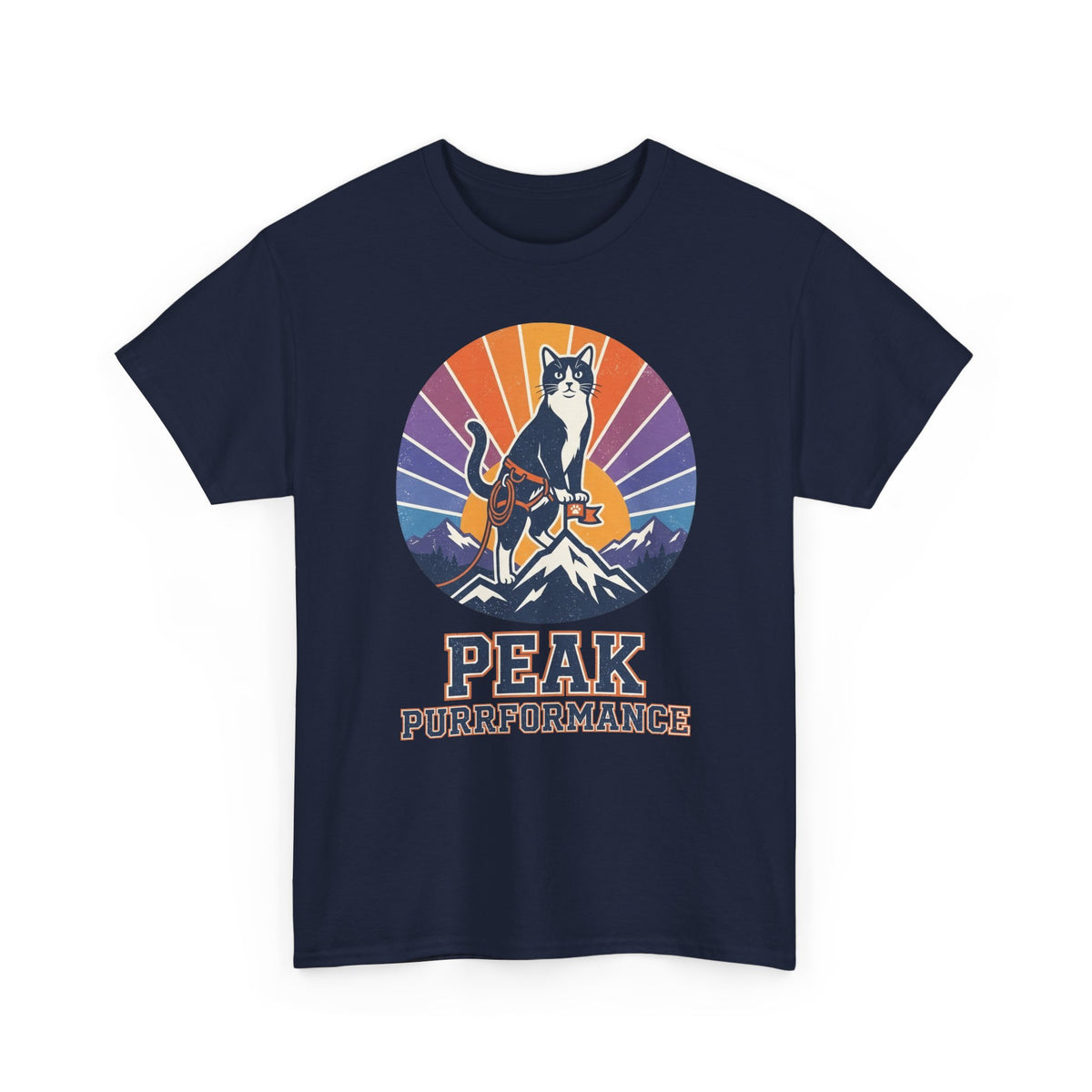 Cat Hiking Tee — "Peak Purformance" Outdoor Adventure Shirt