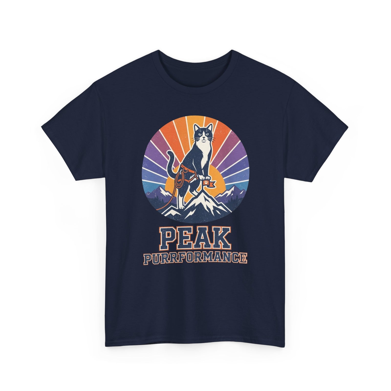 Cat Hiking Tee — "Peak Purformance" Outdoor Adventure Shirt