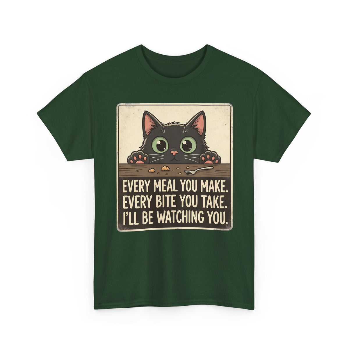 Cute Stalker Cat Watching You T-Shirt — Funny Cat Lover Tee