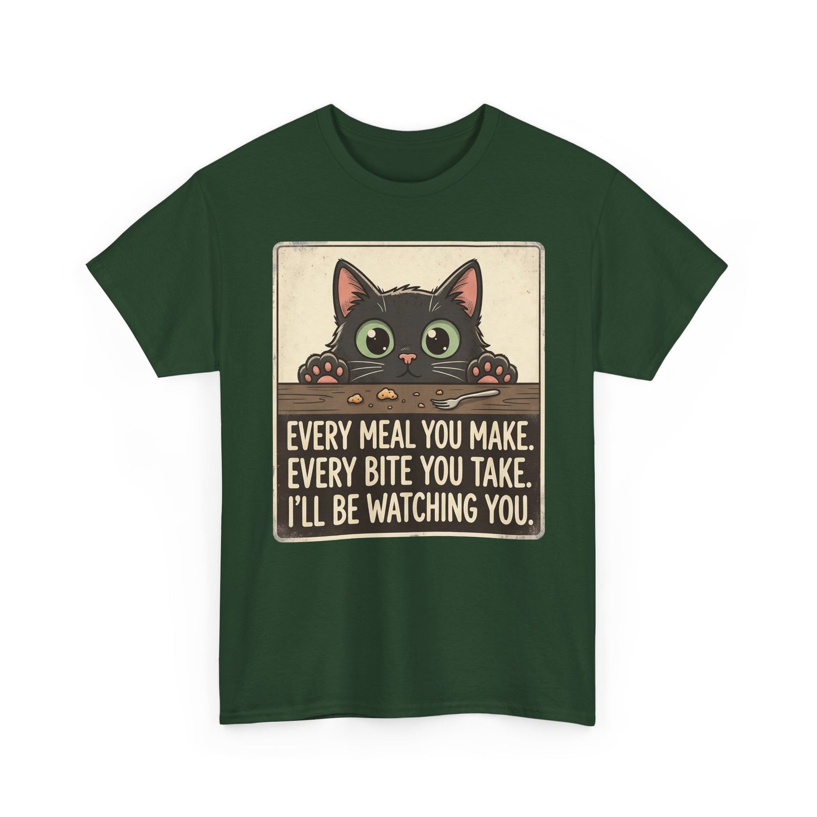 Cute Stalker Cat Watching You T-Shirt — Funny Cat Lover Tee