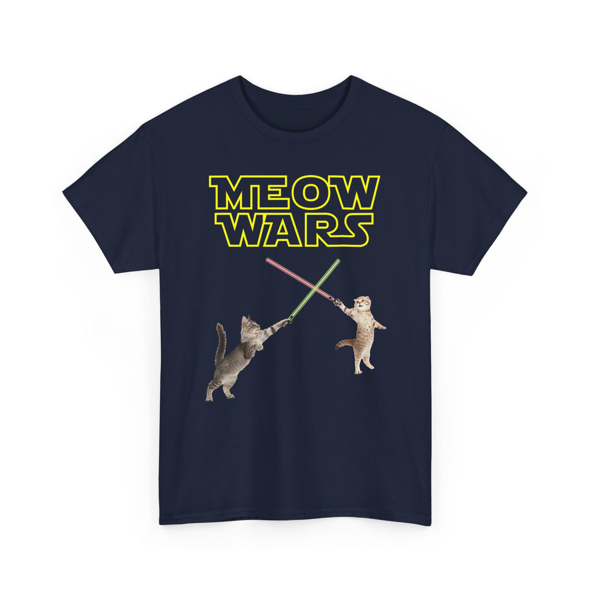 Meow Wars T-Shirt — Funny Cat Lightsaber Tee