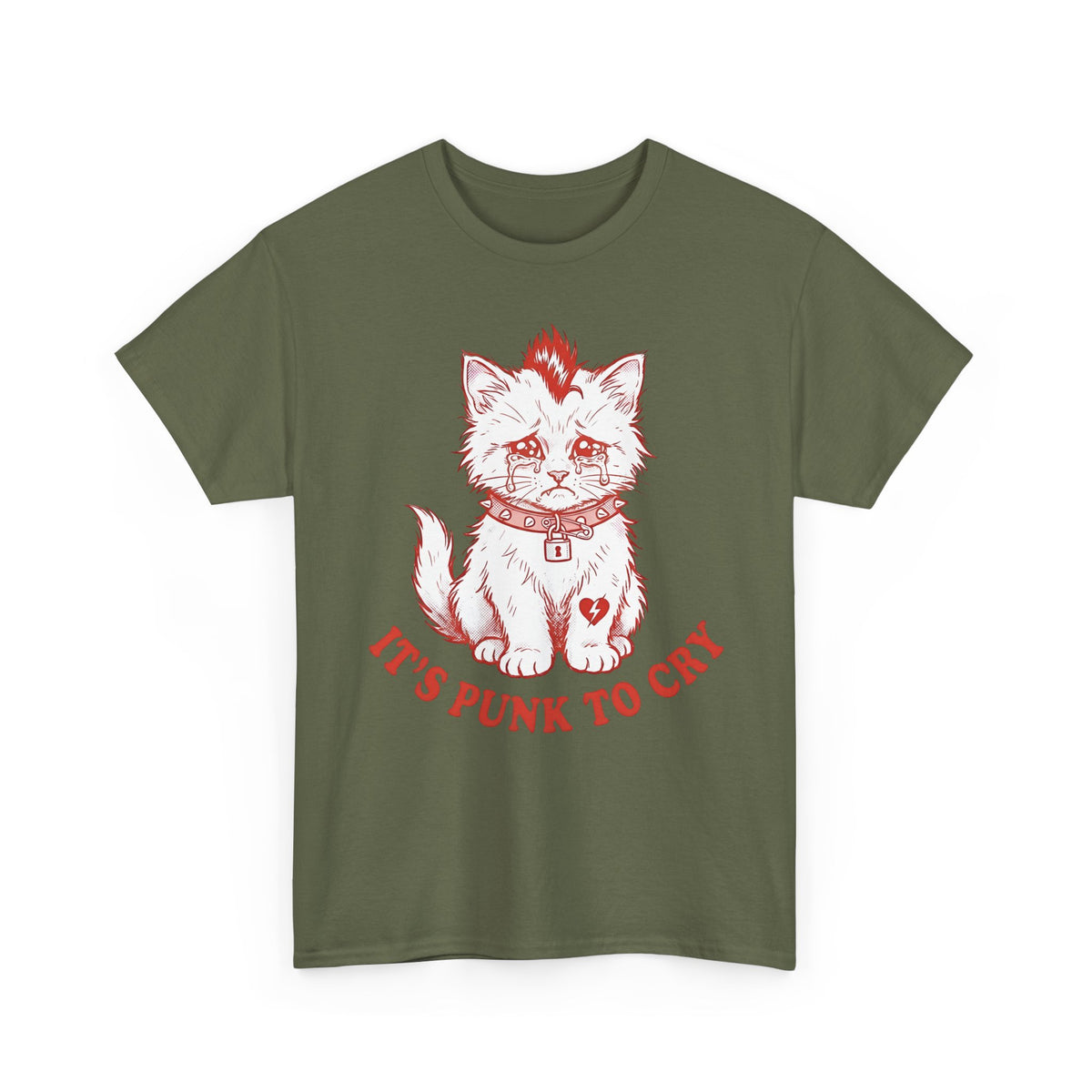 It's Punk To Cry Cat Tee — Cute Punk Cat Graphic T-Shirt