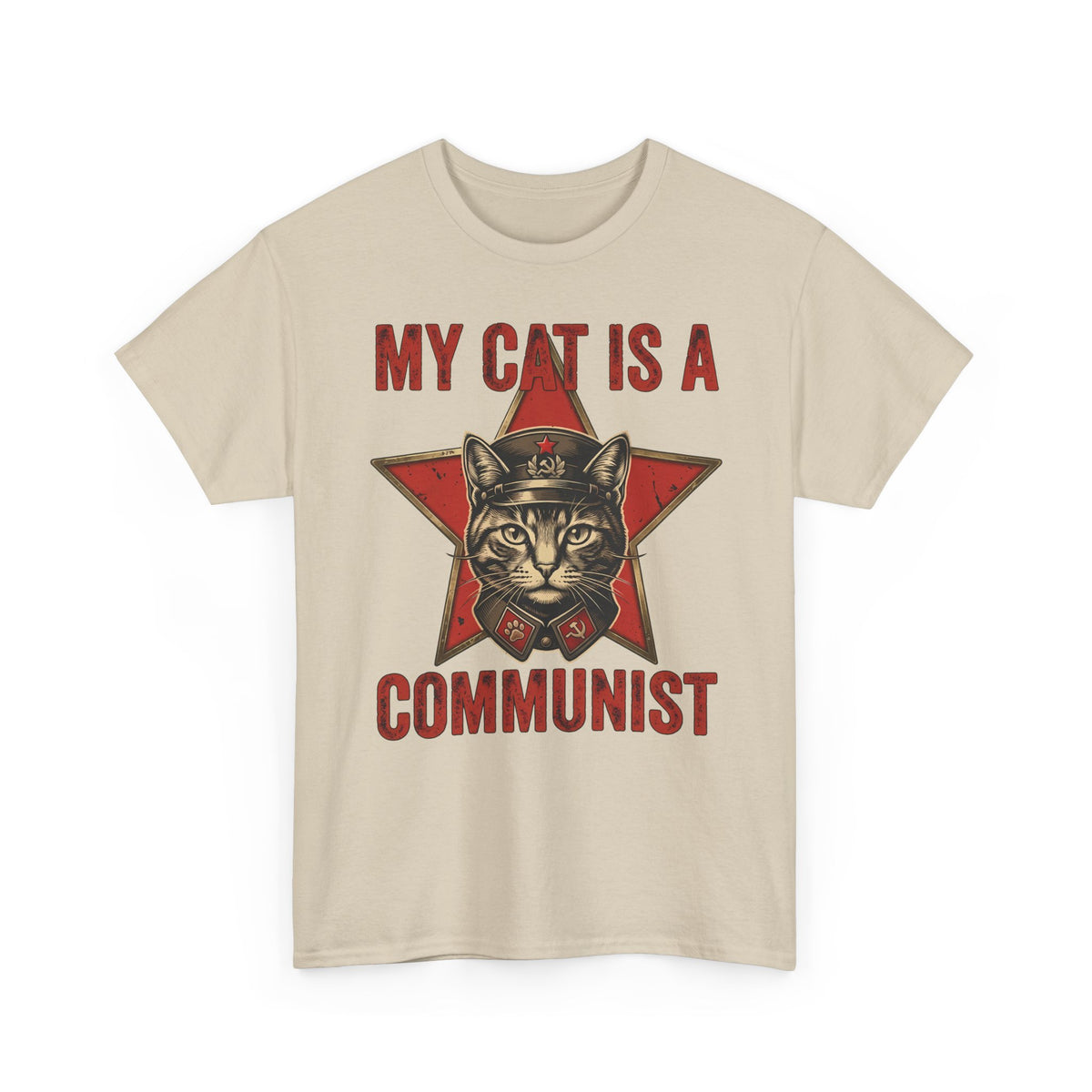 Communist Cat T-Shirt — "My Cat Is A Communist Cat" Funny Political Cat Tee