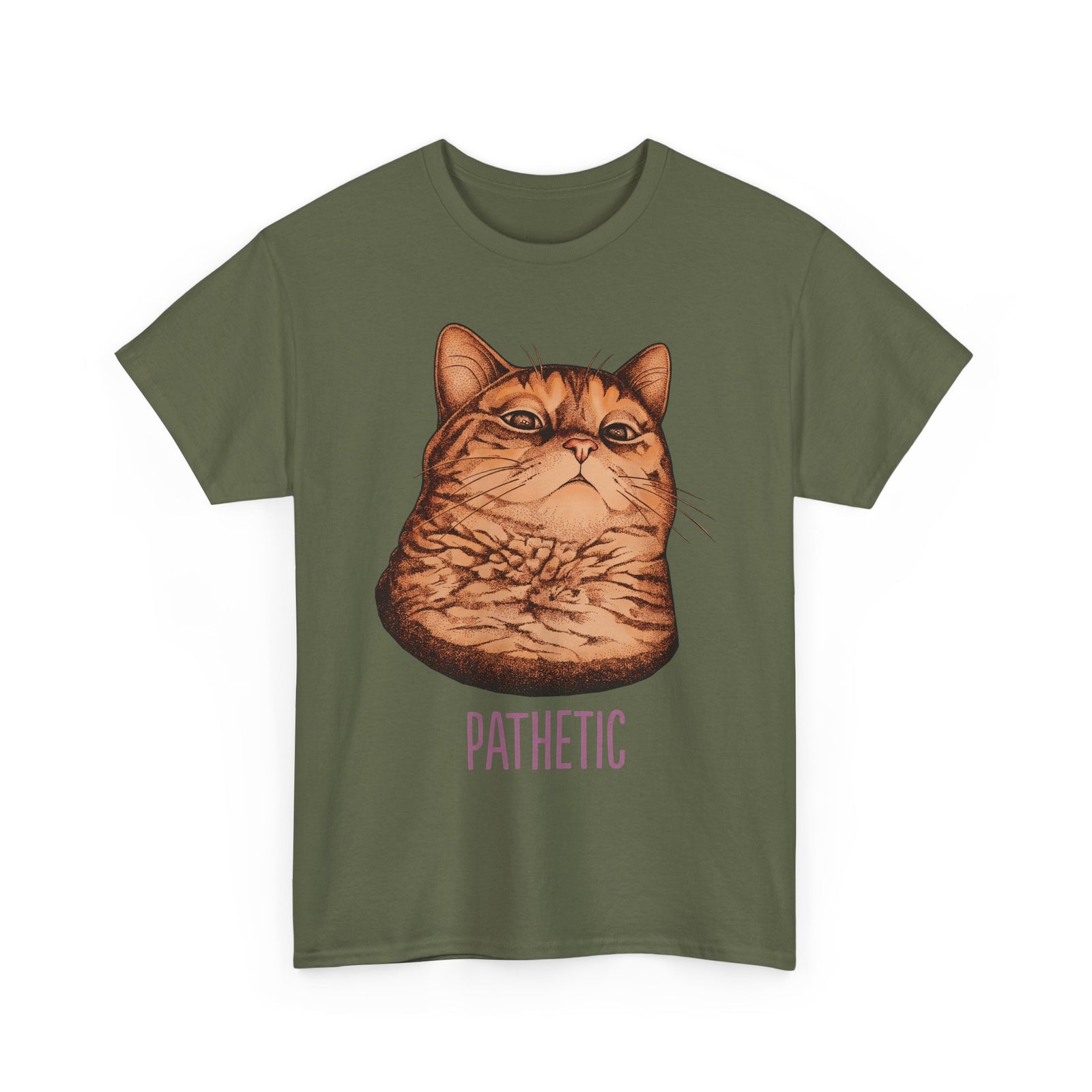 Pathetic Judgmental Cat T-Shirt — Funny Orange Tabby Meme Graphic Tee