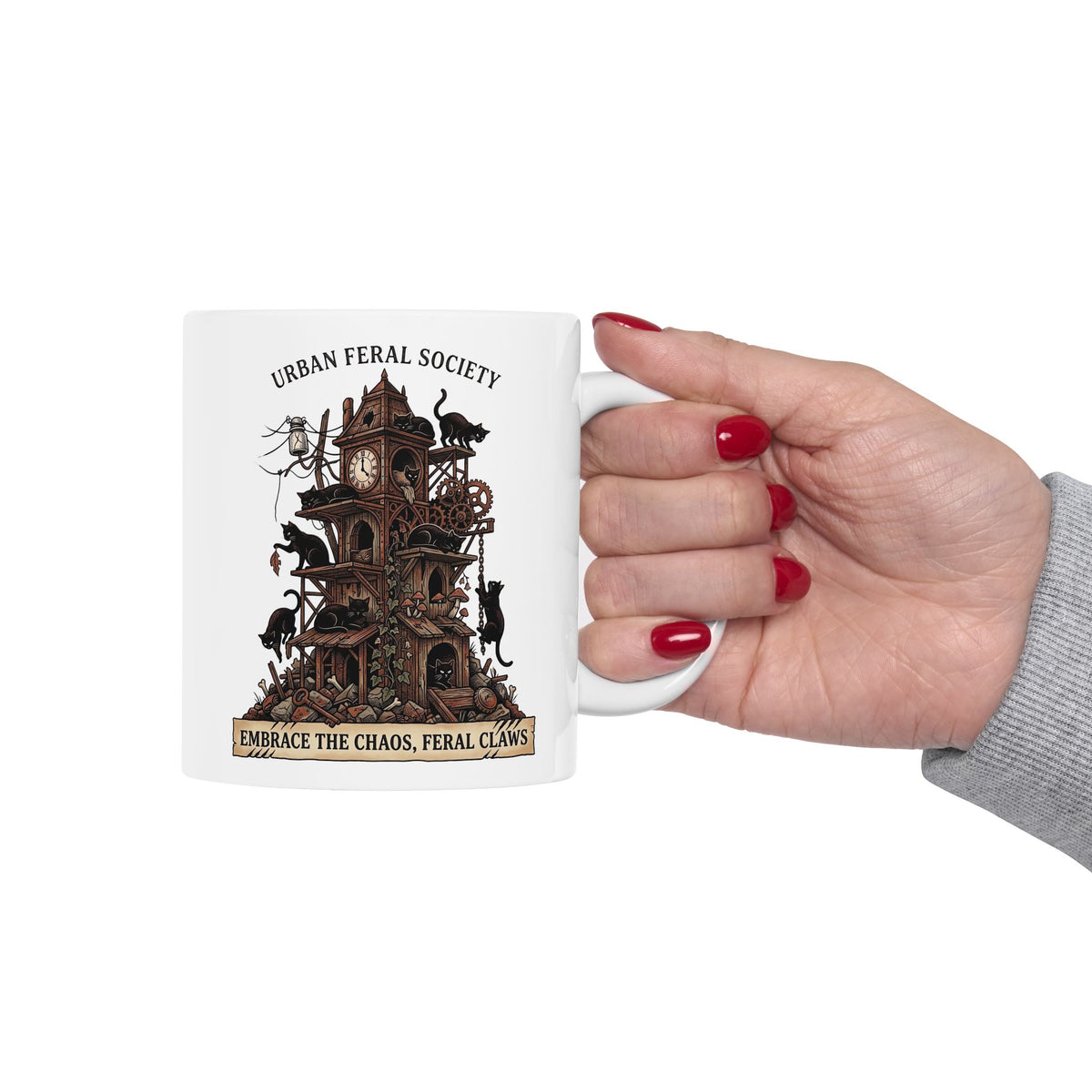 Black Cats Urban Feral Society Ceramic Mug