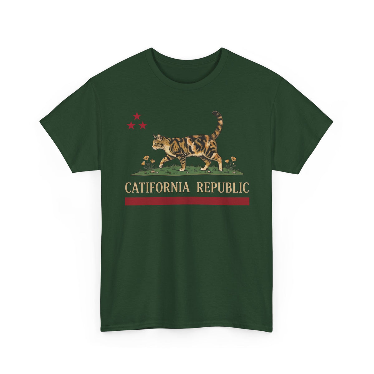Catifornia Republic Funny Cat T-Shirt — Vintage Cali Cat Graphic Tee
