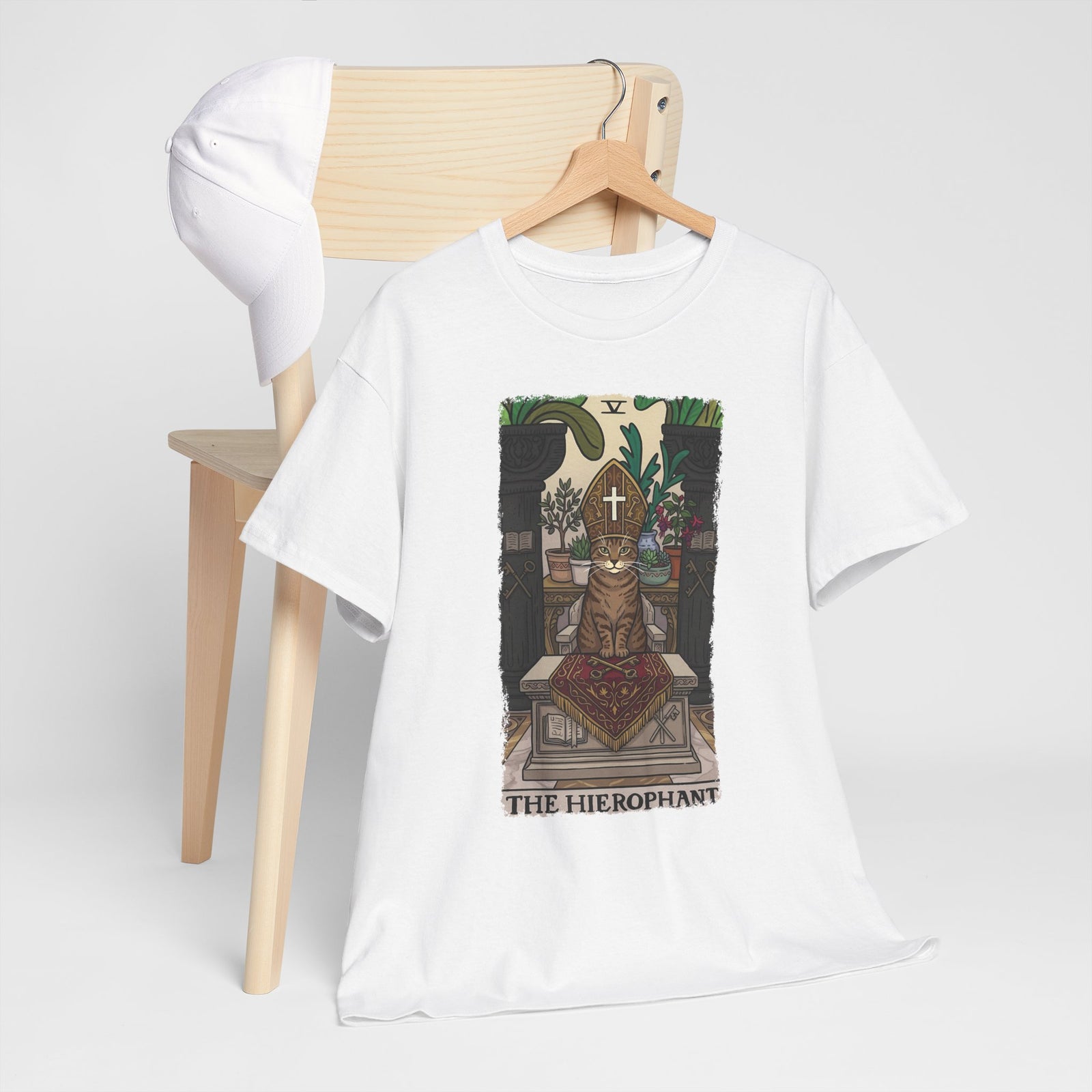 The Hierophant Cat T-Shirt — Mystical Tarot-Inspired Tee