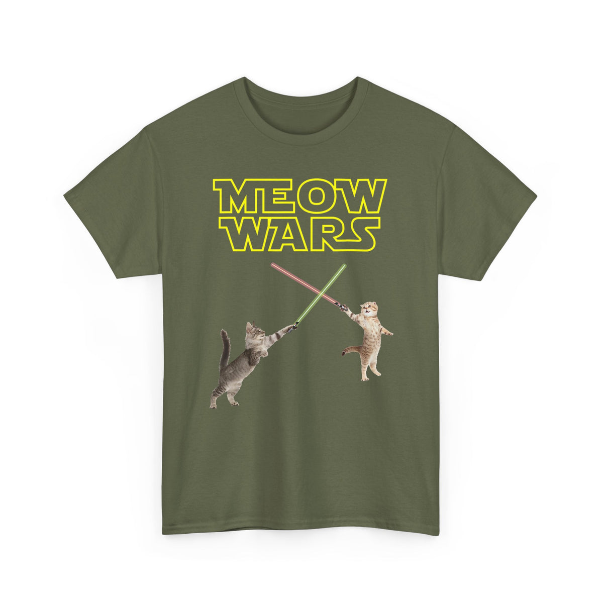 Meow Wars T-Shirt — Funny Cat Lightsaber Tee