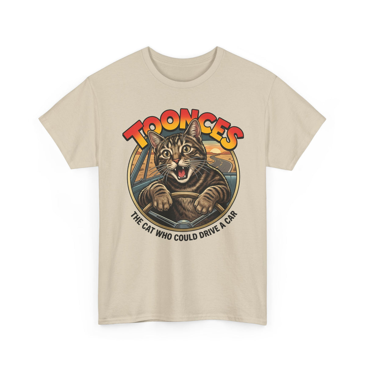 Toonces Cat Driving Tee — "Toonces: The Cat Who Could Drive a Car" Graphic T-Shirt