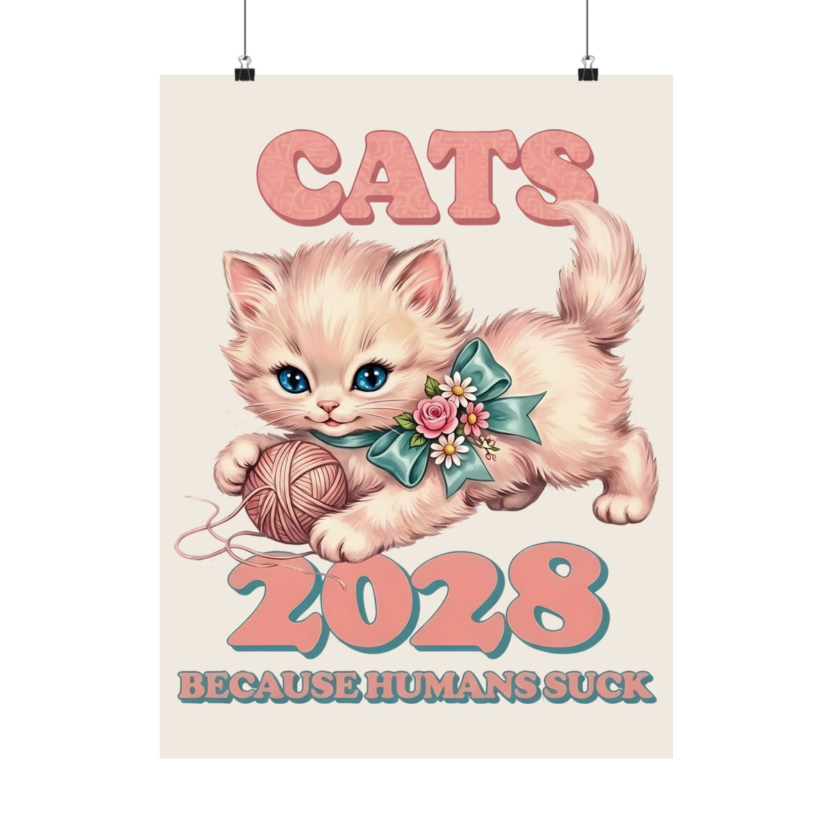 Vote for Cats Poster Funny Cat Political Poster