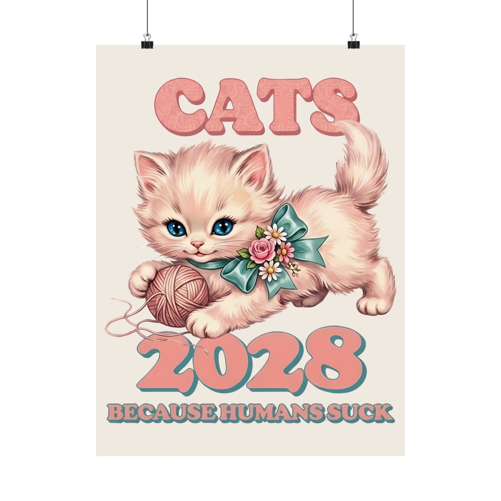 Vote for Cats Poster Funny Cat Political Poster