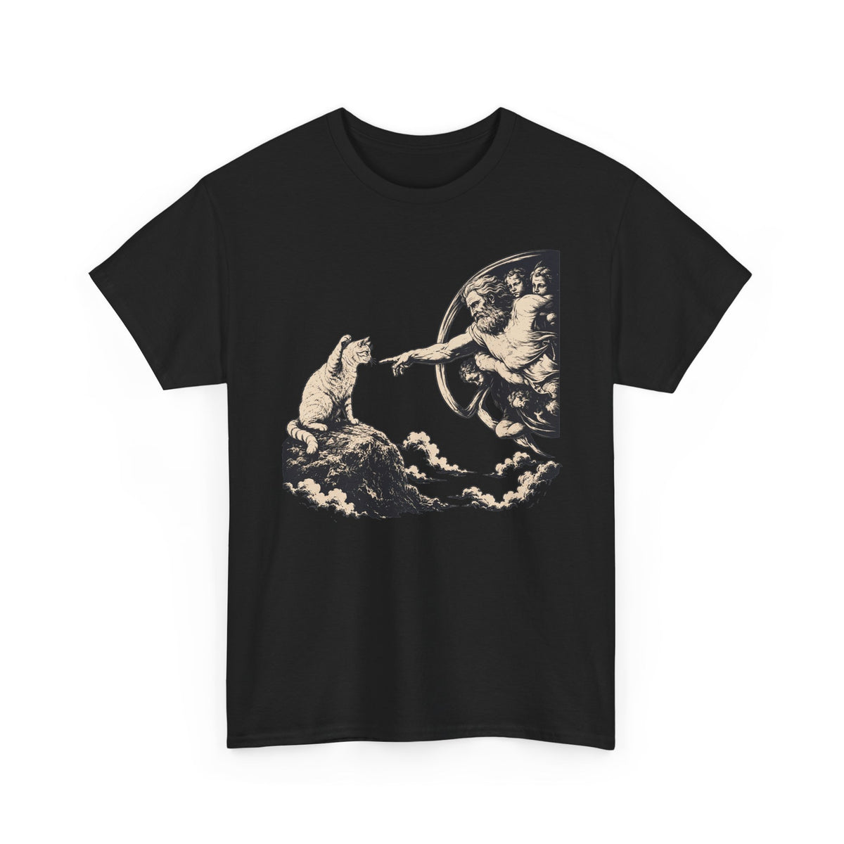 Cat and Creation Tee Vintage Michelangelo-Inspired Puppy Design