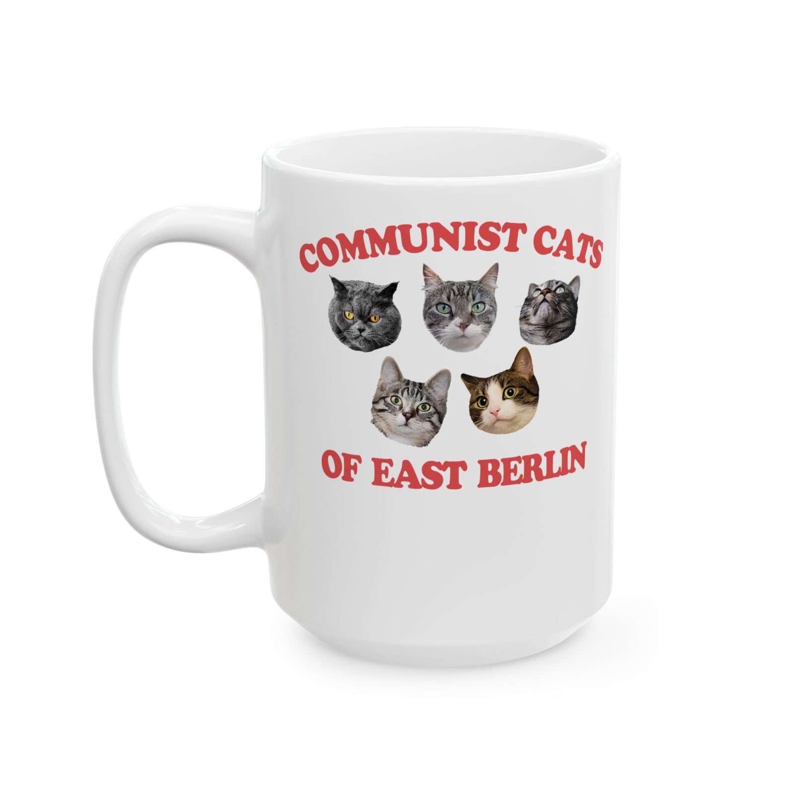 Communist Cats of East Berlin Ceramic Mug — Retro Socialist Cat Mug