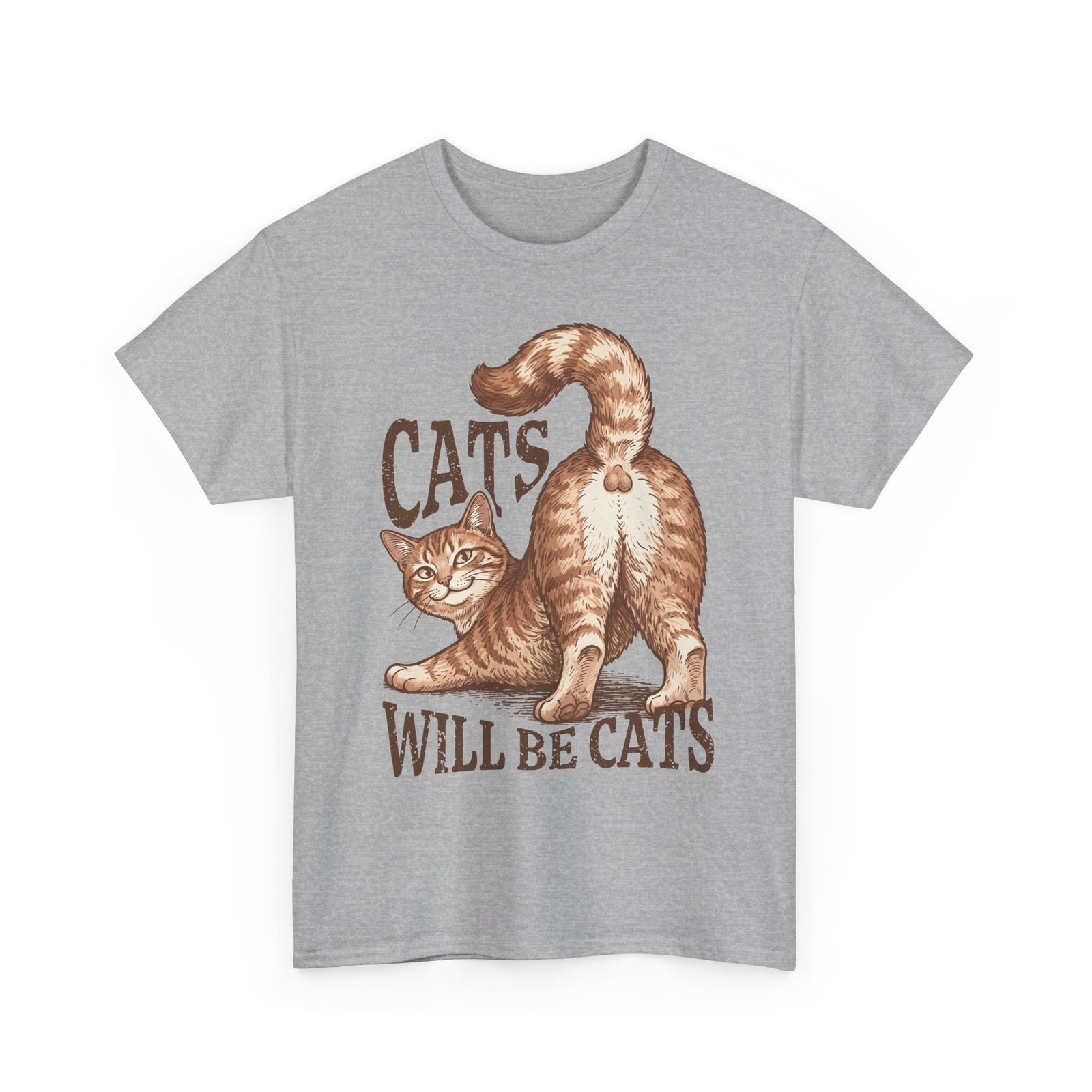 Cats Will Be Cats T-Shirt — Funny Retro Ginger Cat Tee for Cat Lovers